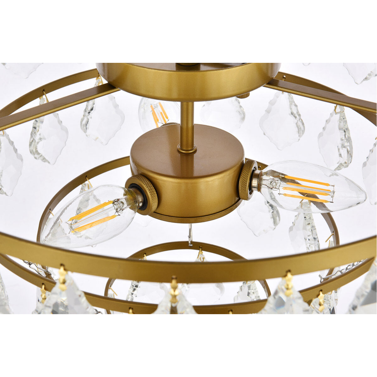 Ella 3 Light 16 inch Brass Flush Mount Ceiling Light