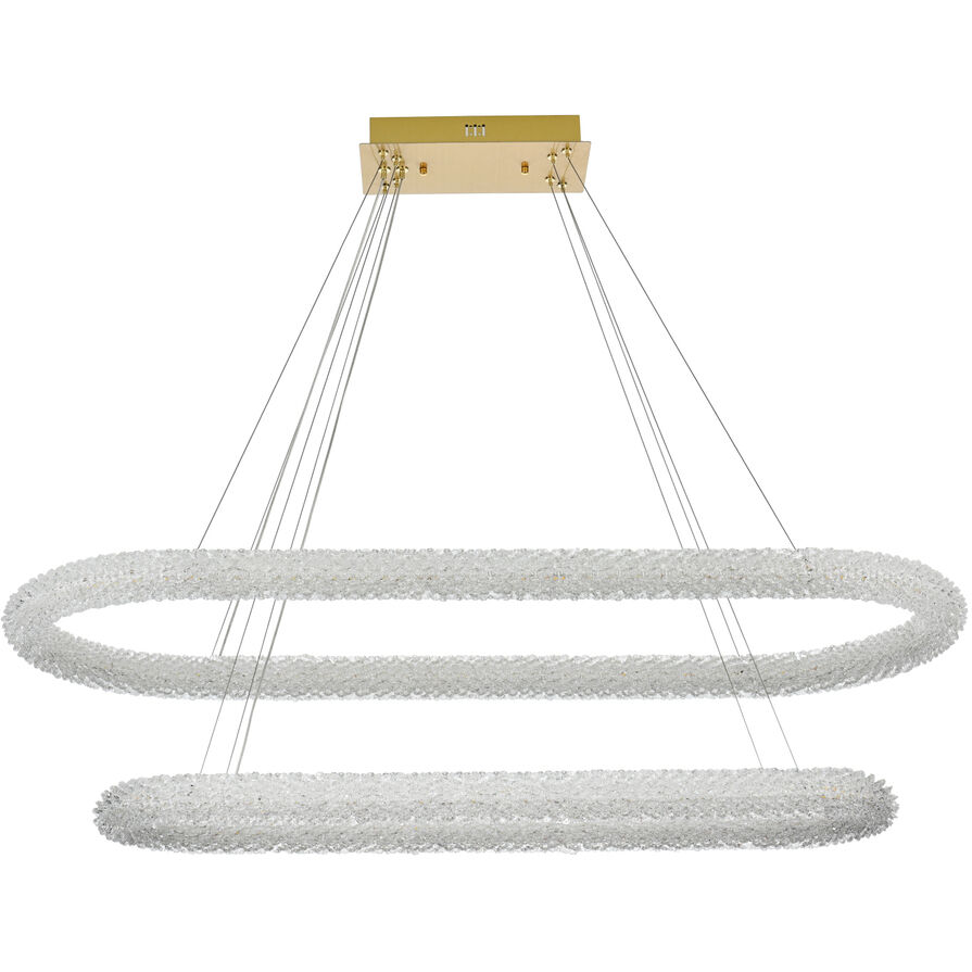 Bowen 2 Light 20 inch Satin Gold Chandelier Ceiling Light