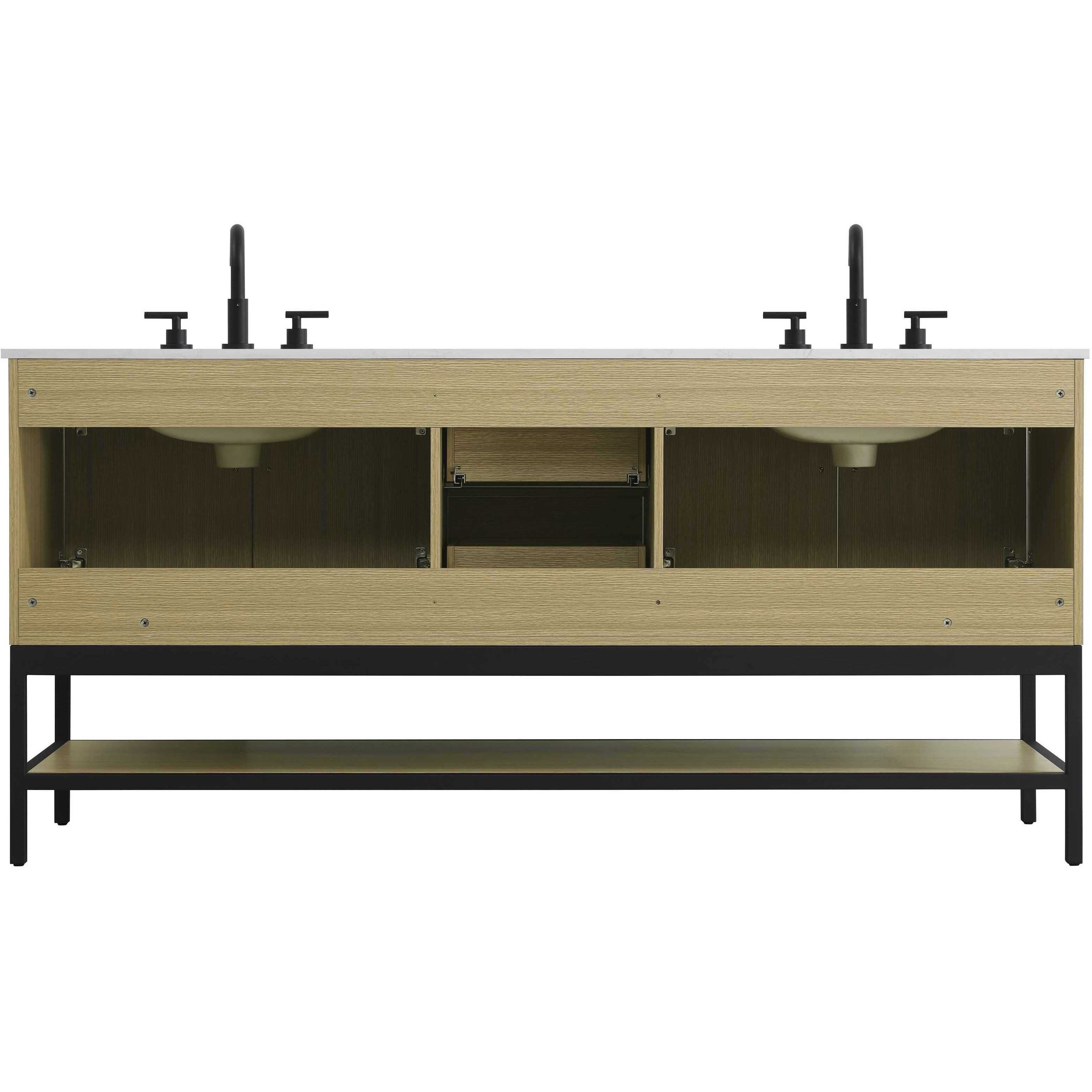 Lennox 72 X 34 inch Honey Brown Bathroom Vanity Cabinet