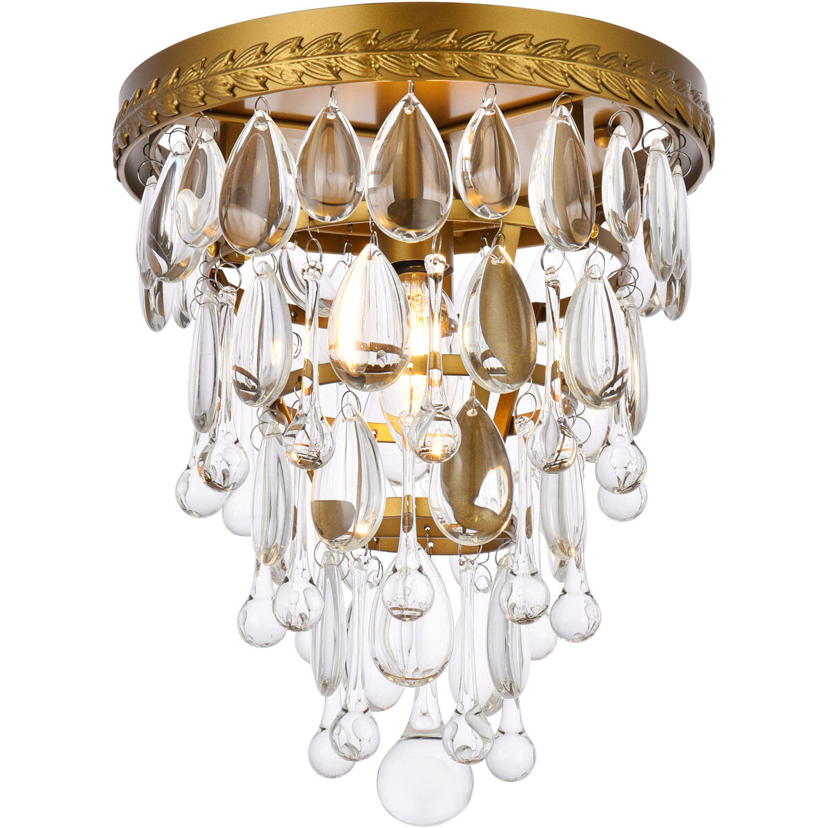 Nordic 1 Light 9 inch Brass Flush Mount Ceiling Light