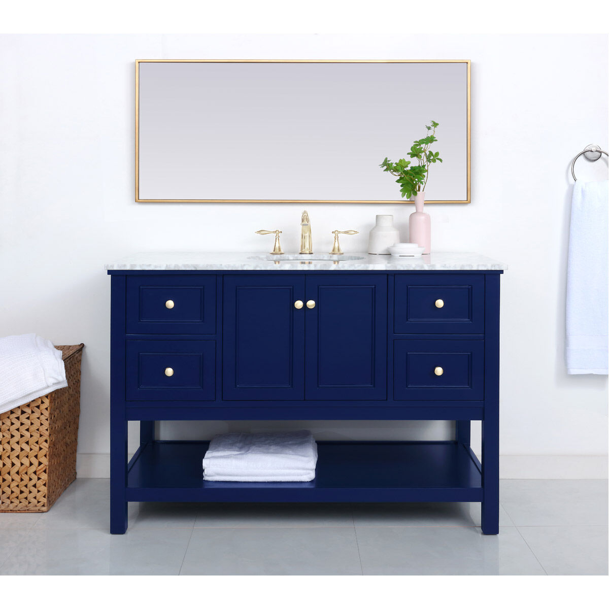 Metropolis 48 X 22 X 34 inch Blue Vanity Sink Set
