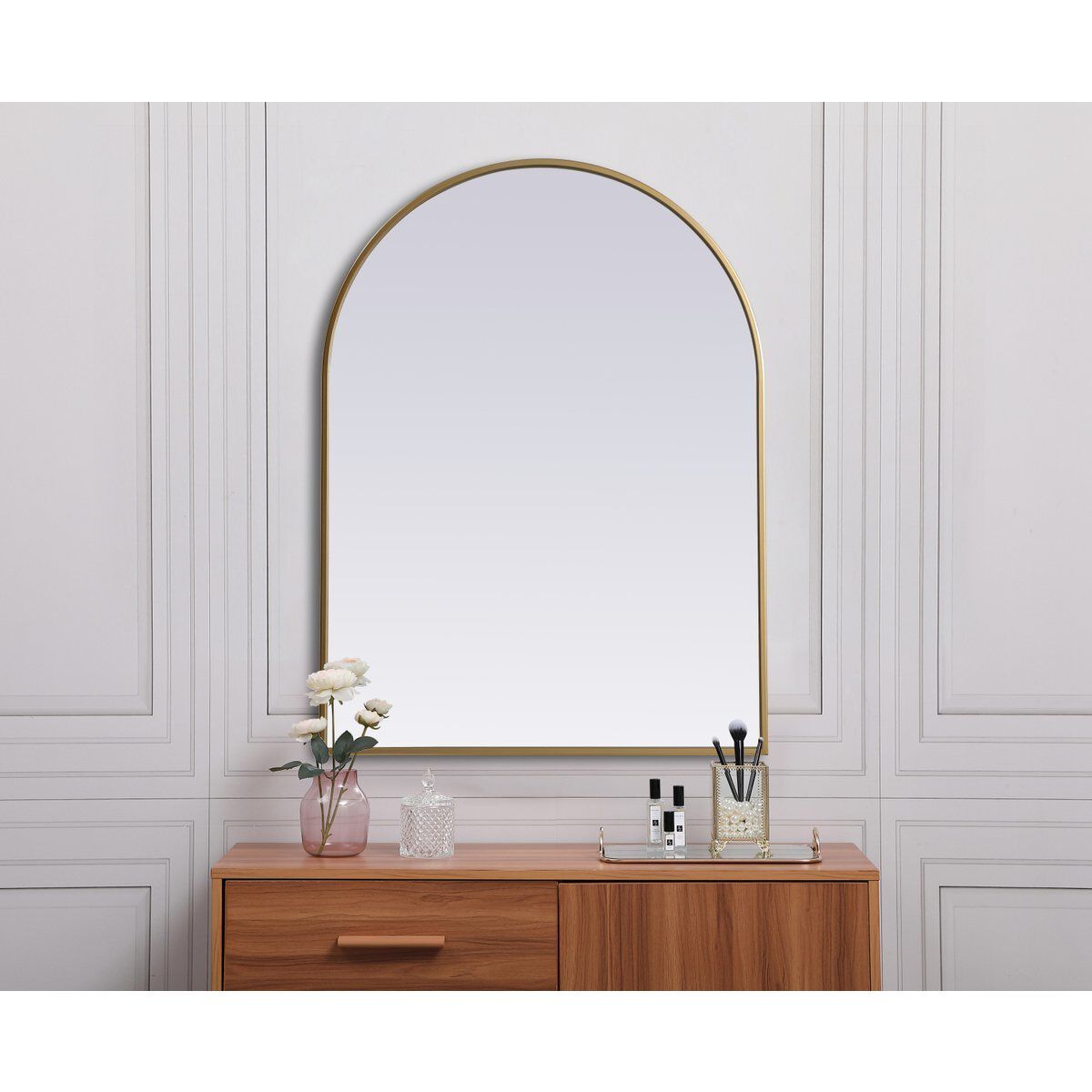 Ayra 36 X 27 inch Brass Mirror