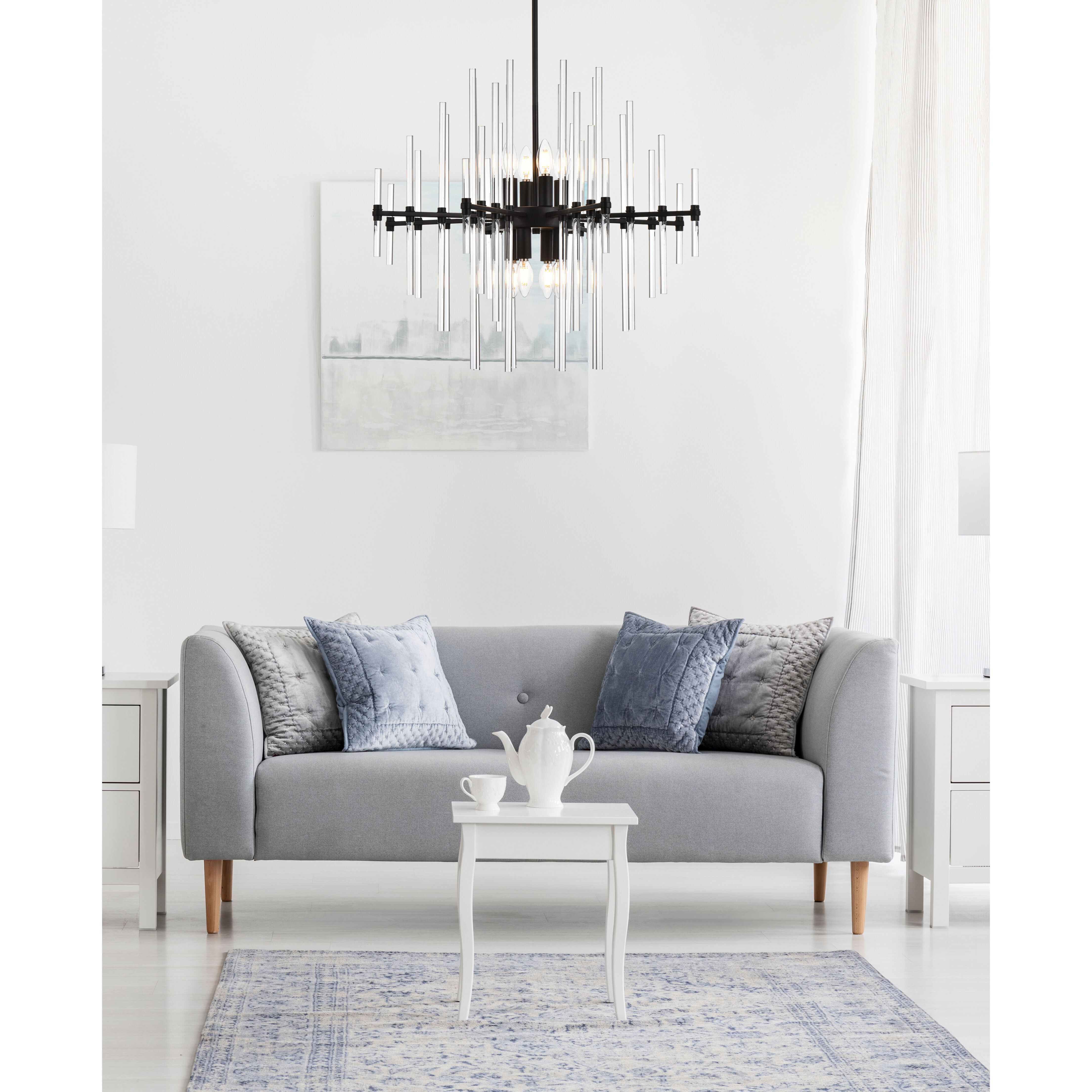 Sienna 8 Light 27 inch Black Pendant Ceiling Light