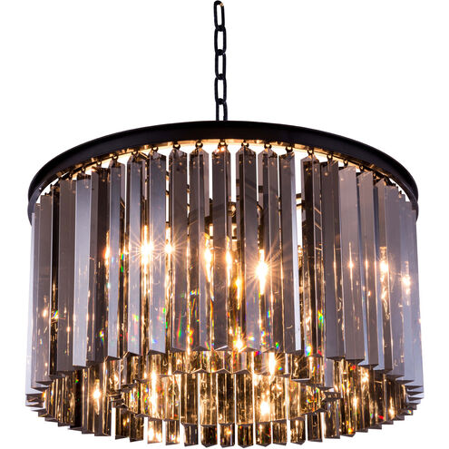 Sydney 8 Light 26 inch Matte Black Pendant Ceiling Light in Silver Shade, Urban Classic