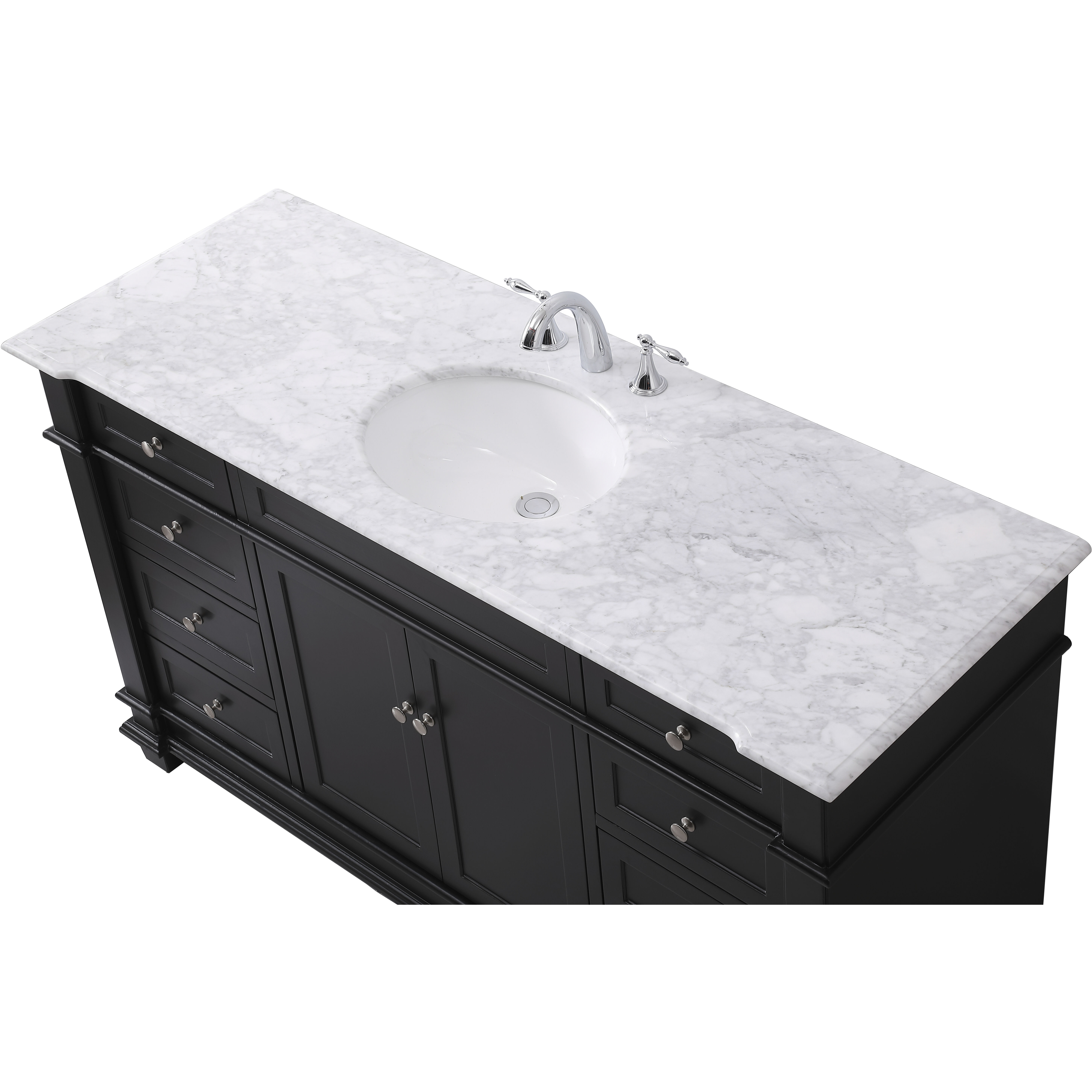Wesley 60 X 22 X 35 inch Black Vanity Sink Set