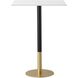 Ronan 39.5 X 28 inch White and Gold Pub Table