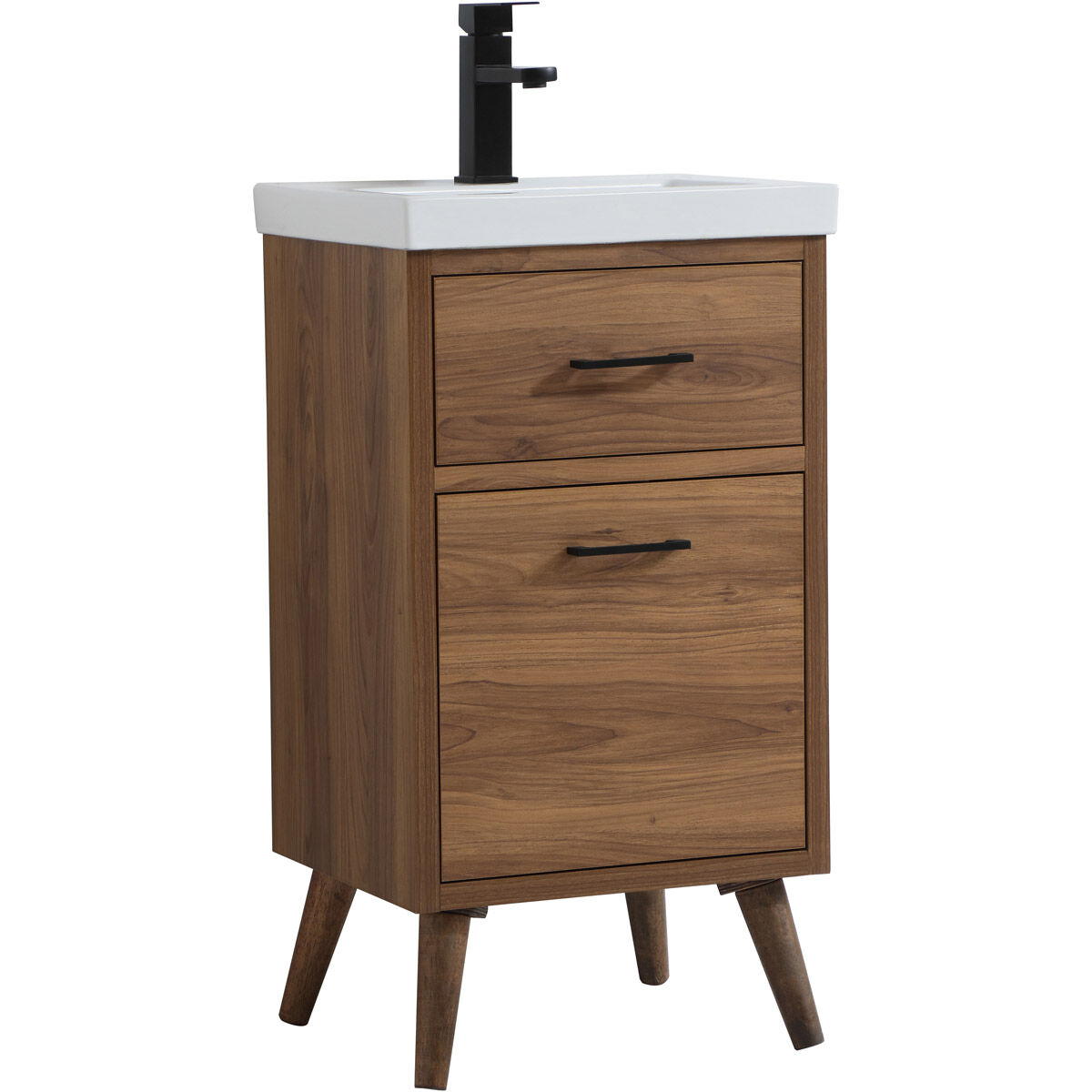 Boise 18.11 X 18.11 X 33.46 inch Walnut Brown and Black Vanity Sink Set