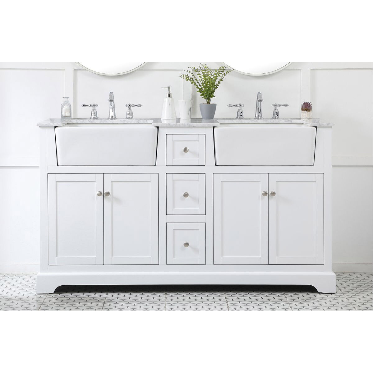 Franklin 60 X 22 X 34.75 inch White Bathroom Vanity Cabinet