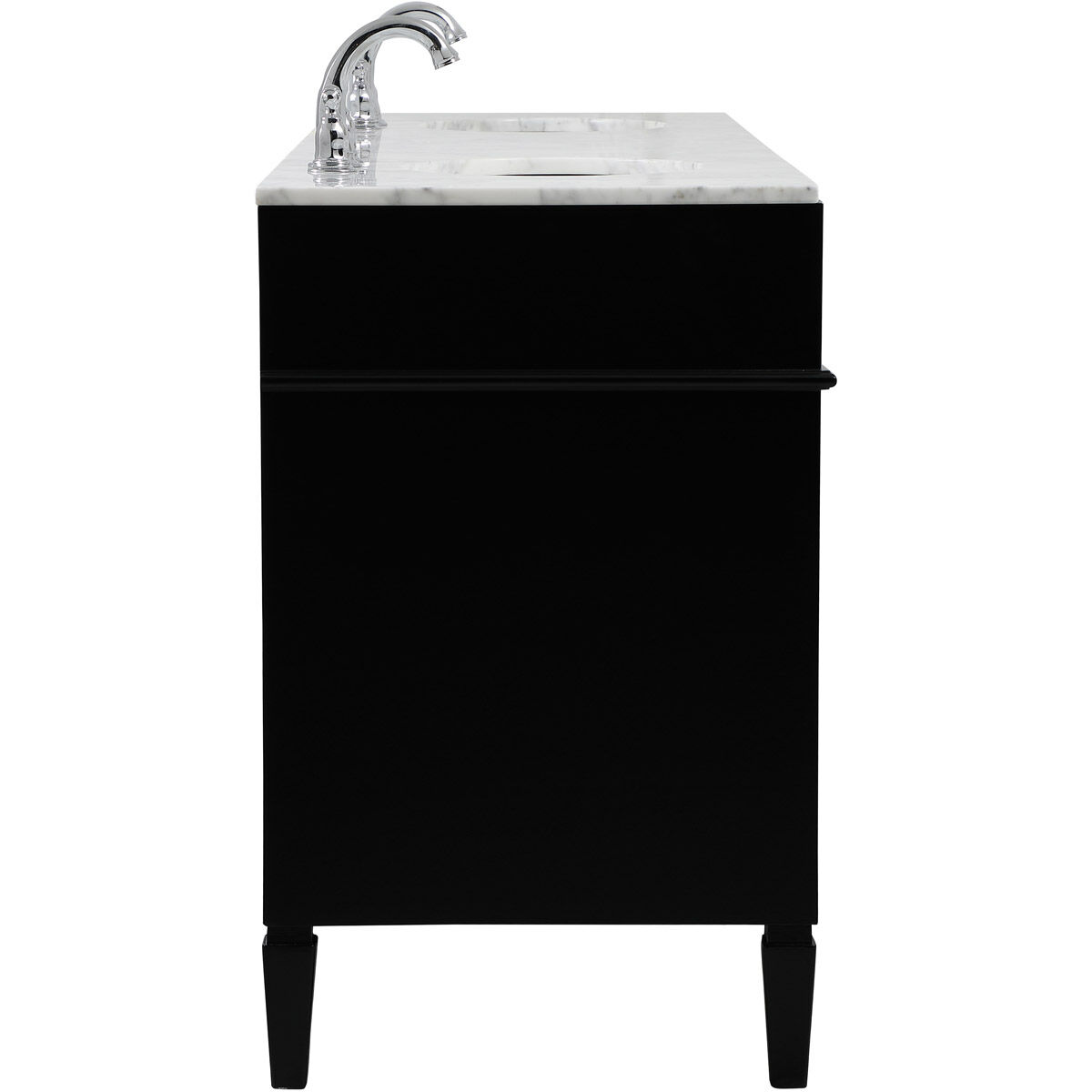 Park Avenue 72 X 21.5 X 35 inch Black Vanity Sink Set