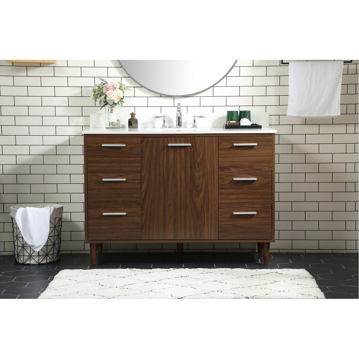 Baldwin 48 X 22 X 34 inch Walnut Vanity Sink Set