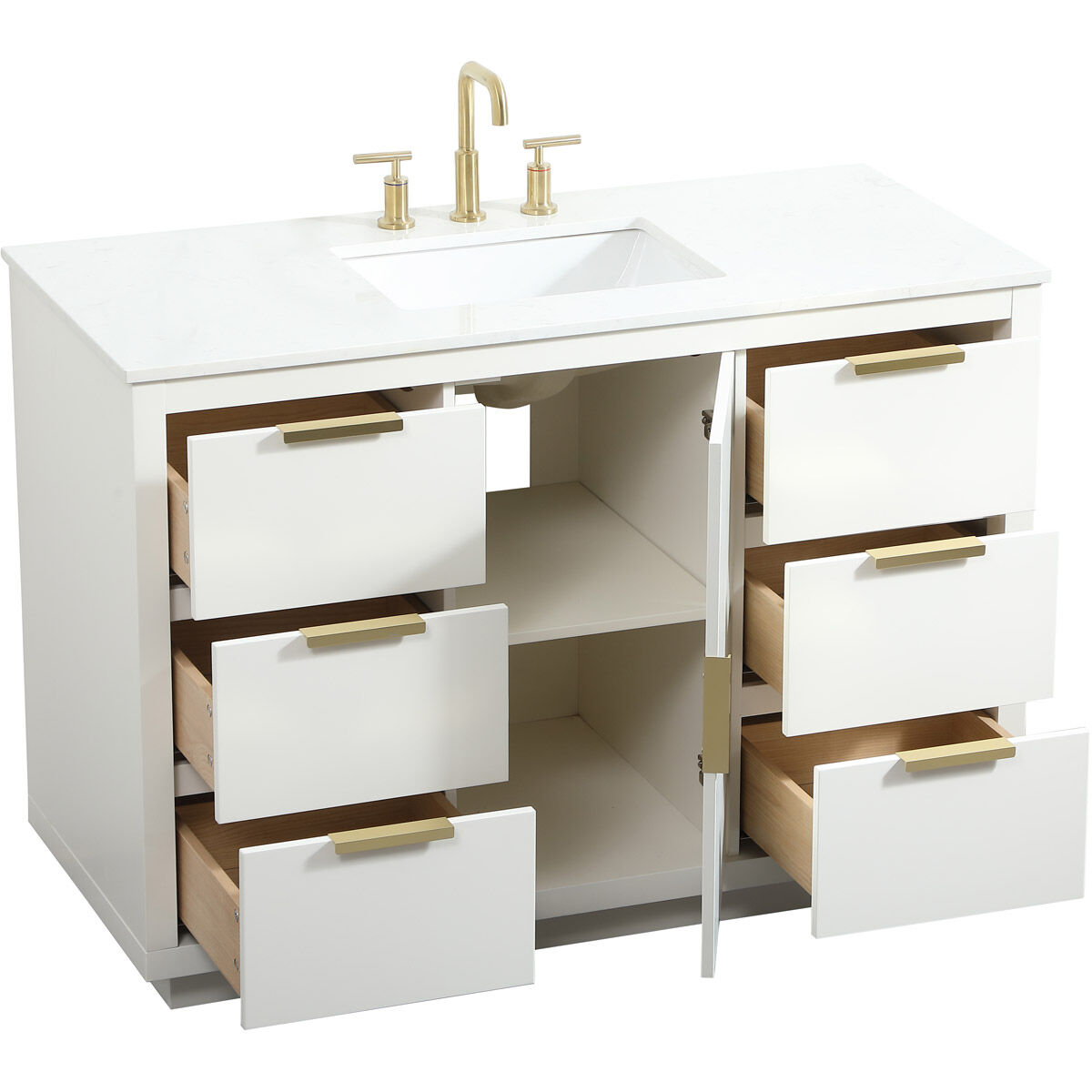 Blake 48 X 22 X 34 inch White Vanity Sink Set