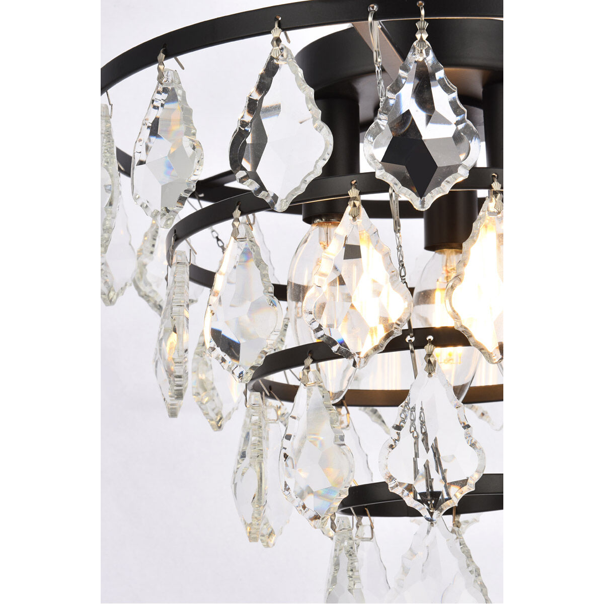 Ella 3 Light 12 inch Black Flush Mount Ceiling Light