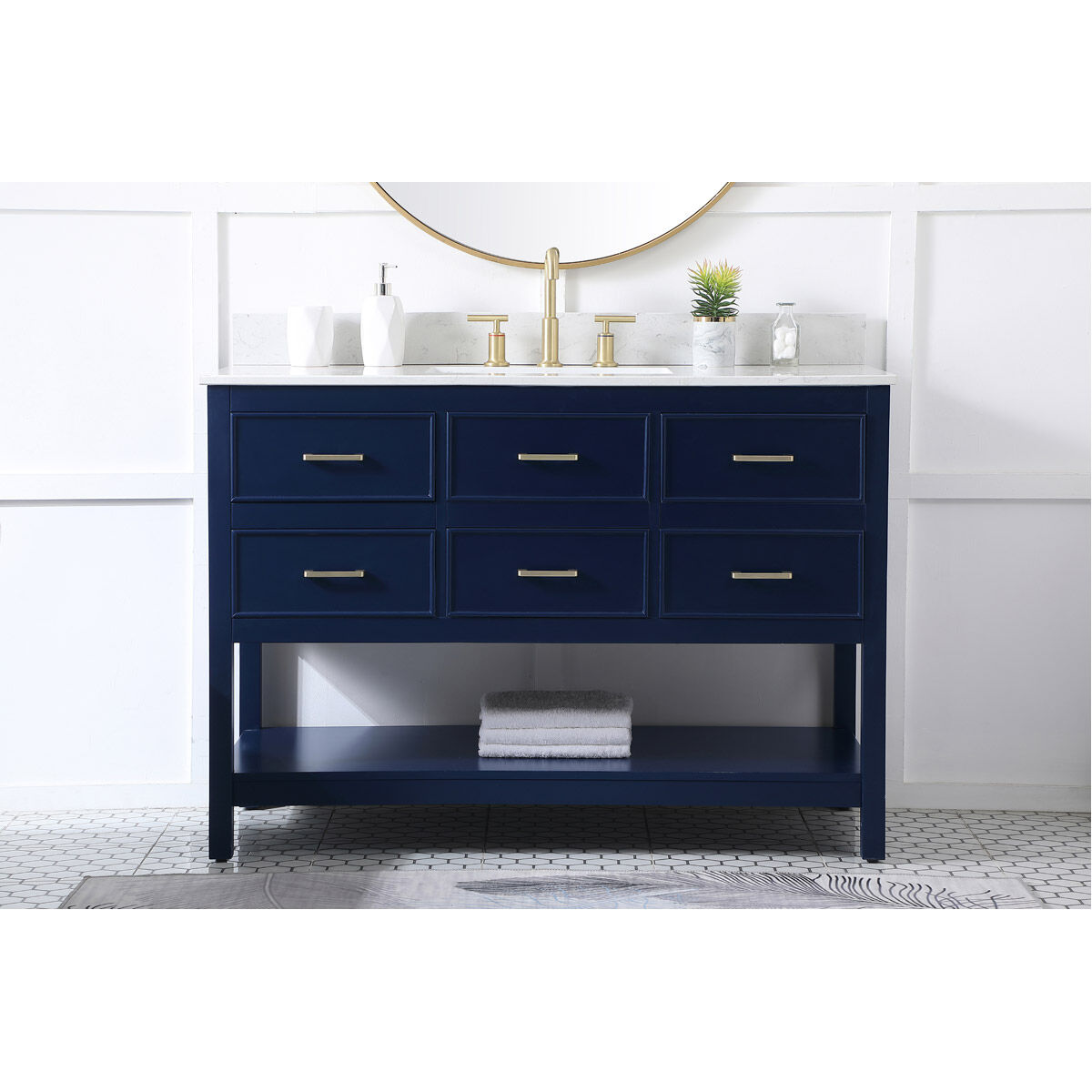 Sinclaire 48 X 22 X 34 inch Blue Vanity Sink Set