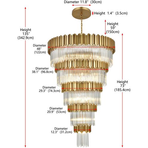 Willow 39 Light 48 inch Satin Gold Chandelier Ceiling Light
