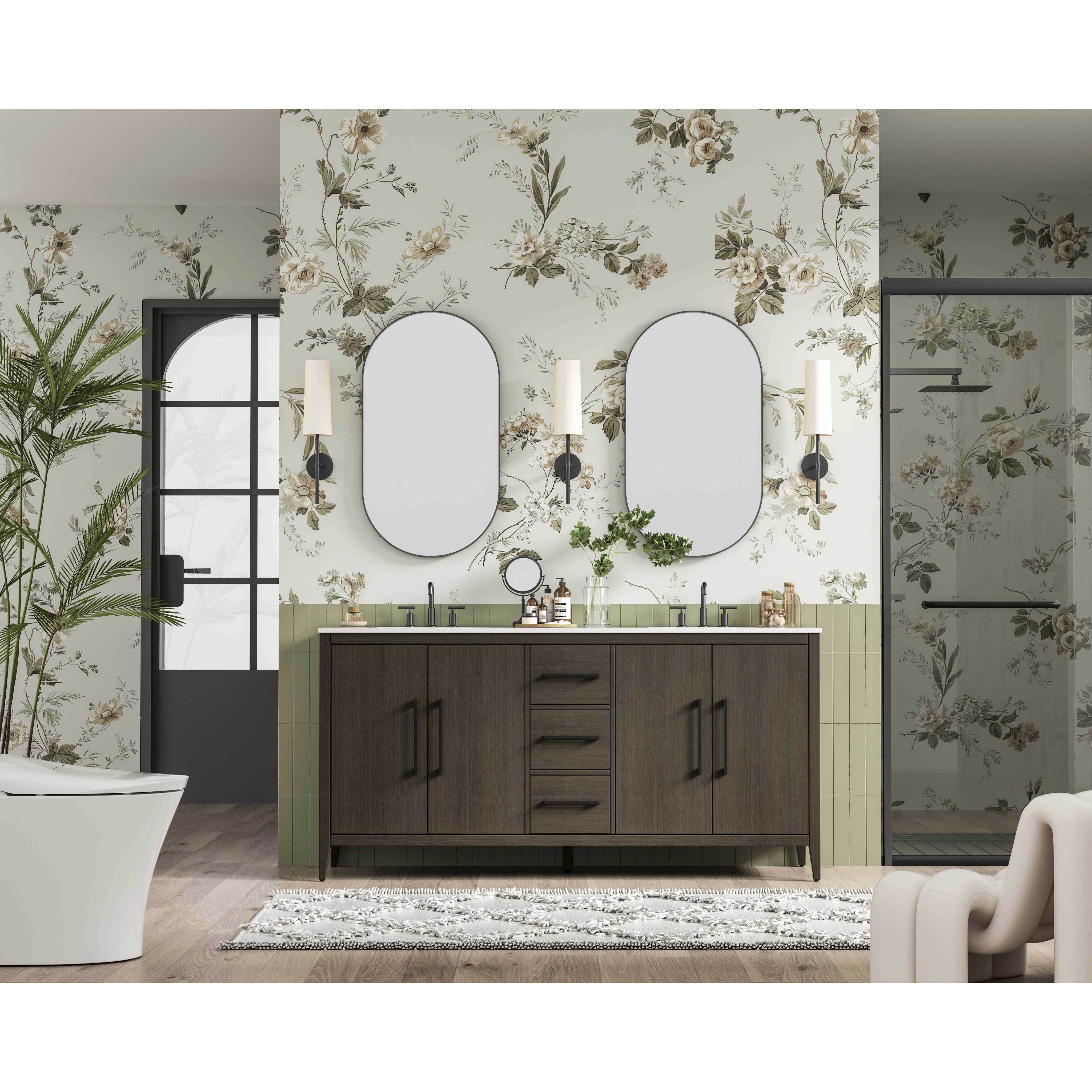Millie 72 X 35 inch Mocha Brown Bathroom Vanity Cabinet