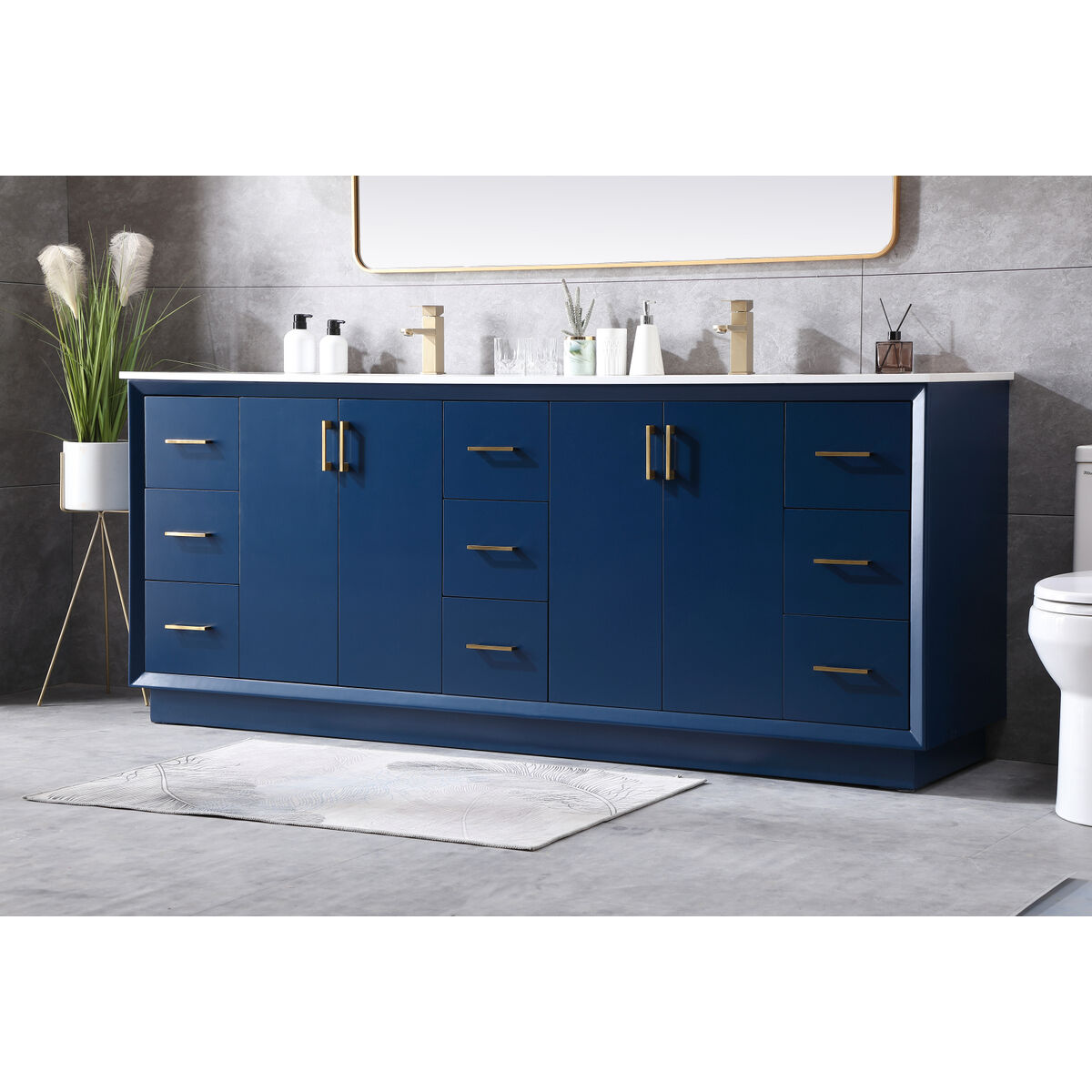 Hayes 84 X 22 X 35 inch Blue Vanity Sink Set