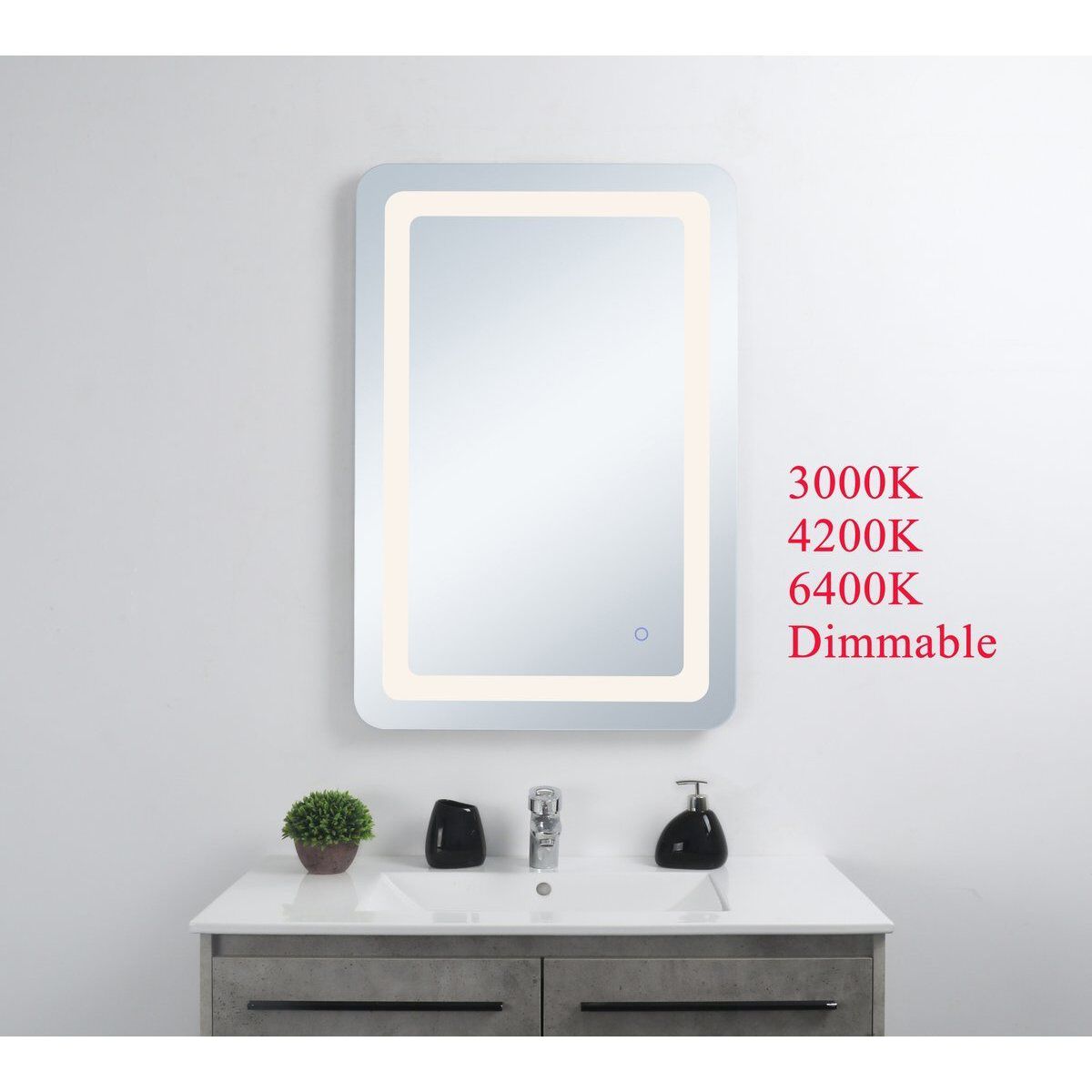 Genesis 30 X 18 inch Glossy White LED Mirror