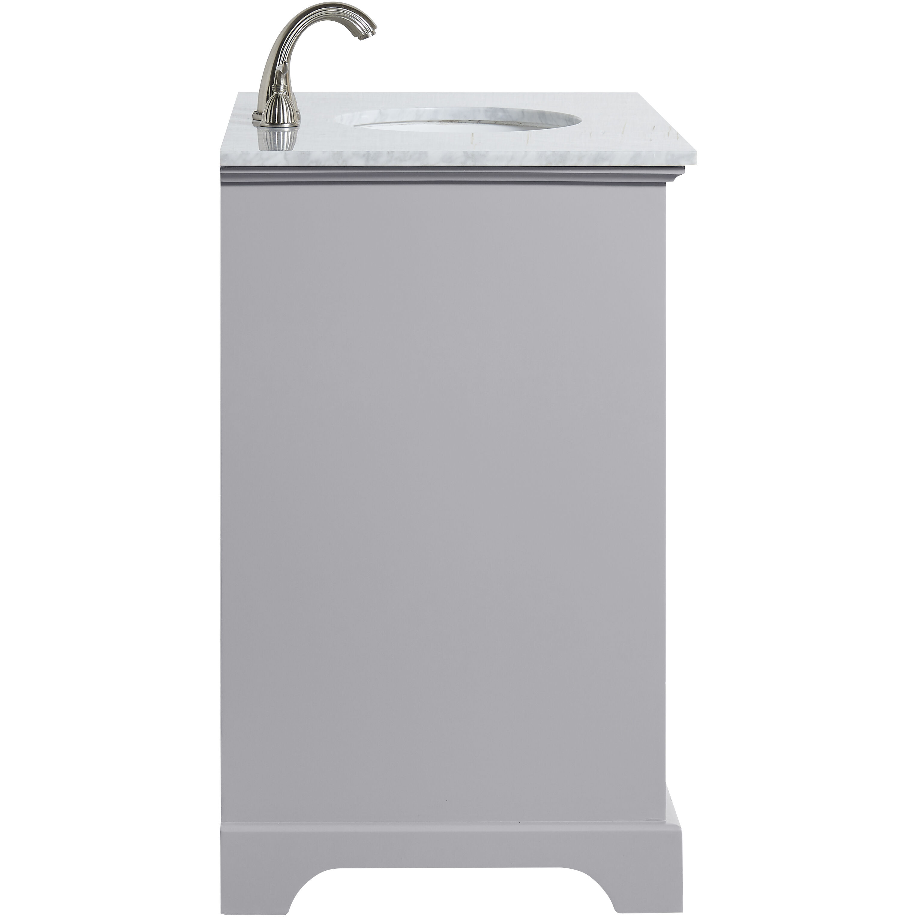 Americana 36 X 35 inch Light Grey with Carrara White Marble Vanity Set in Gray