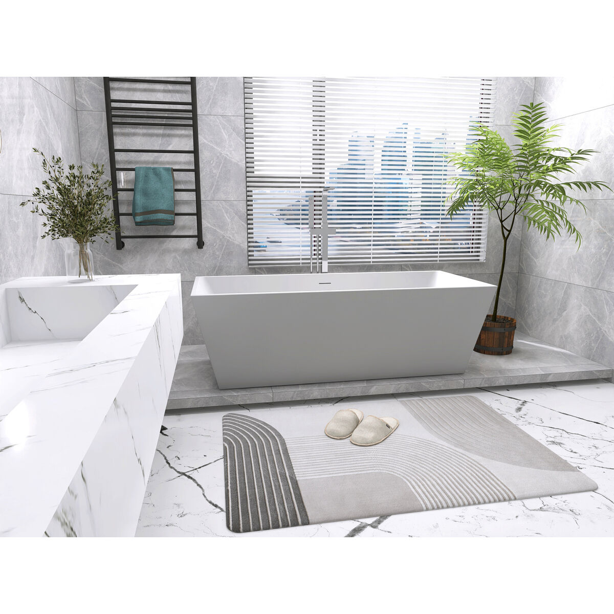 Turner Glossy White Bathtub in 72 in.