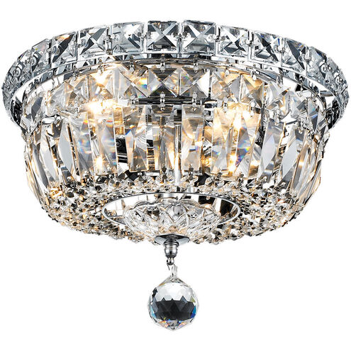 Tranquil 4 Light 10 inch Chrome Flush Mount Ceiling Light in Royal Cut