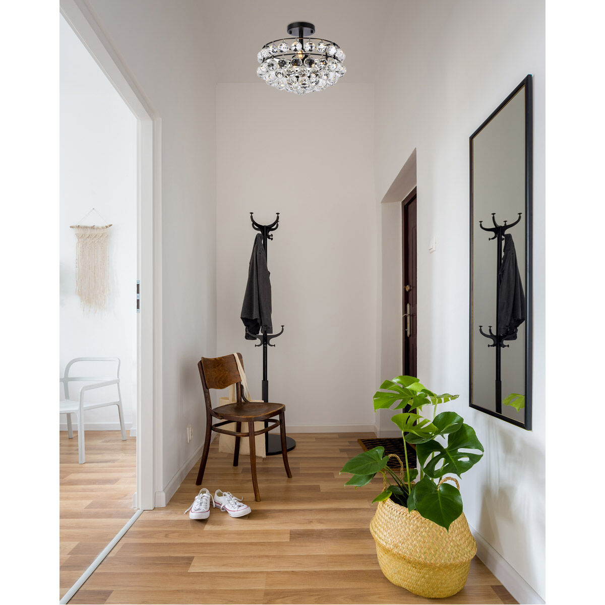 Savannah 3 Light 14 inch Black Flush Mount Ceiling Light