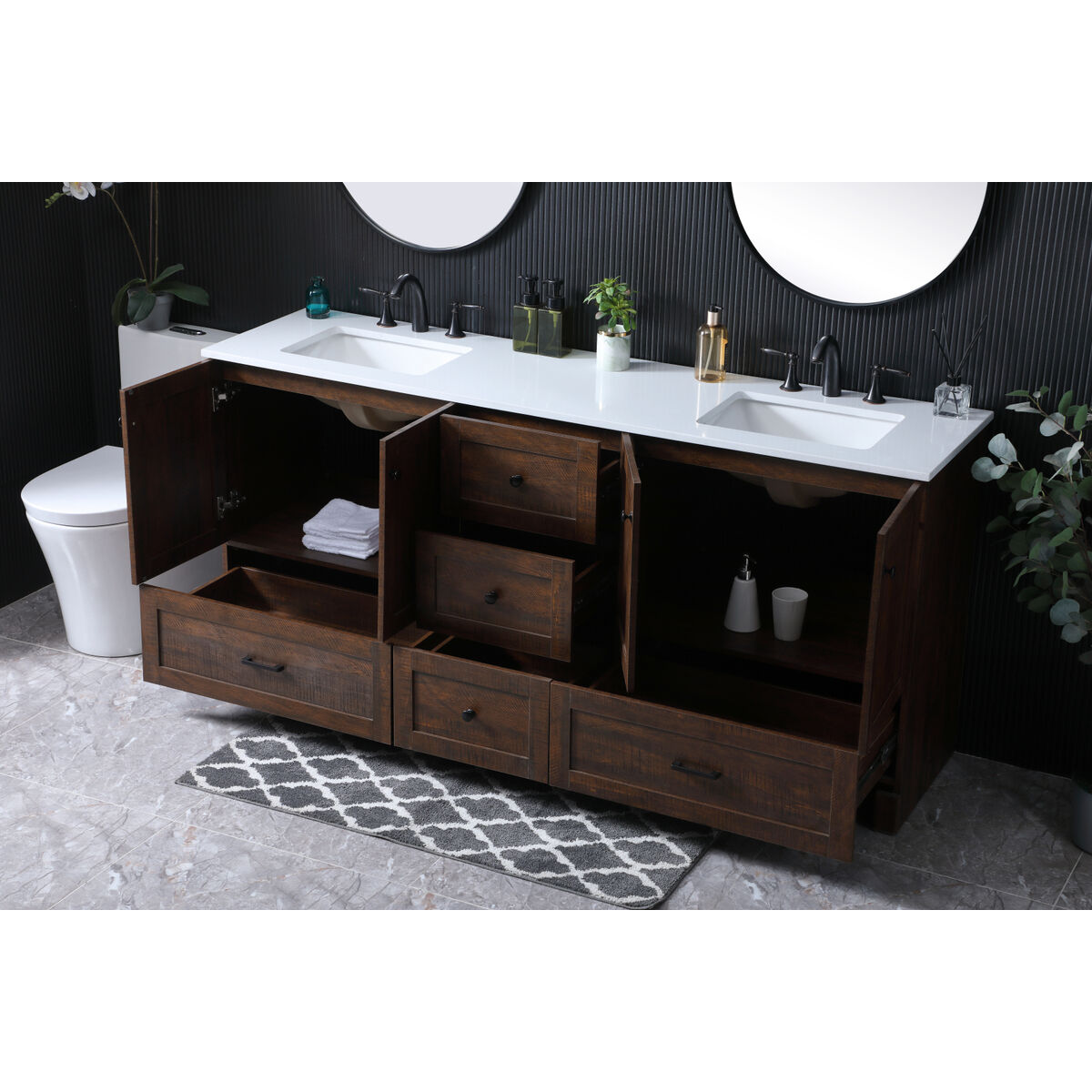 Soma 72 X 19 X 34 inch Expresso Vanity Sink Set