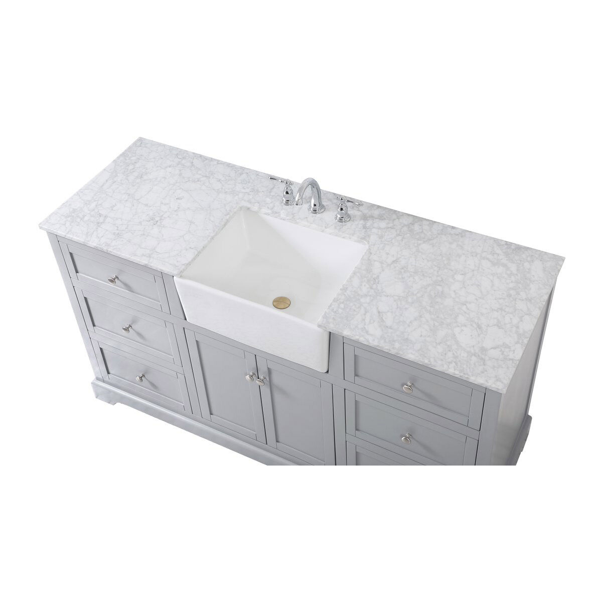 Franklin 60 X 22 X 34.75 inch Grey Bathroom Vanity Cabinet