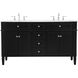 Park Avenue 60 X 22 X 35 inch Black Vanity Sink Set