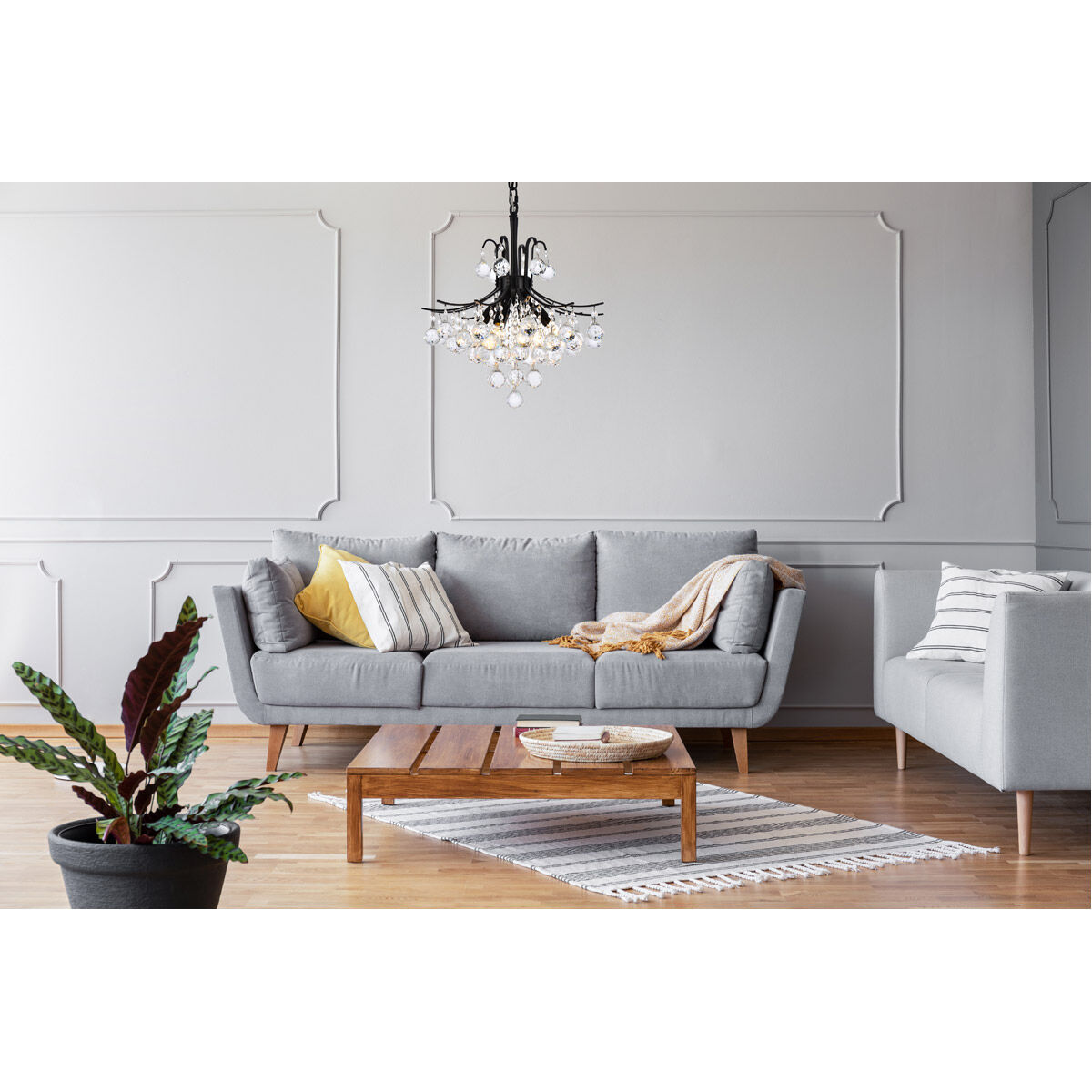 Toureg 6 Light 16 inch Black and Clear Pendant Ceiling Light