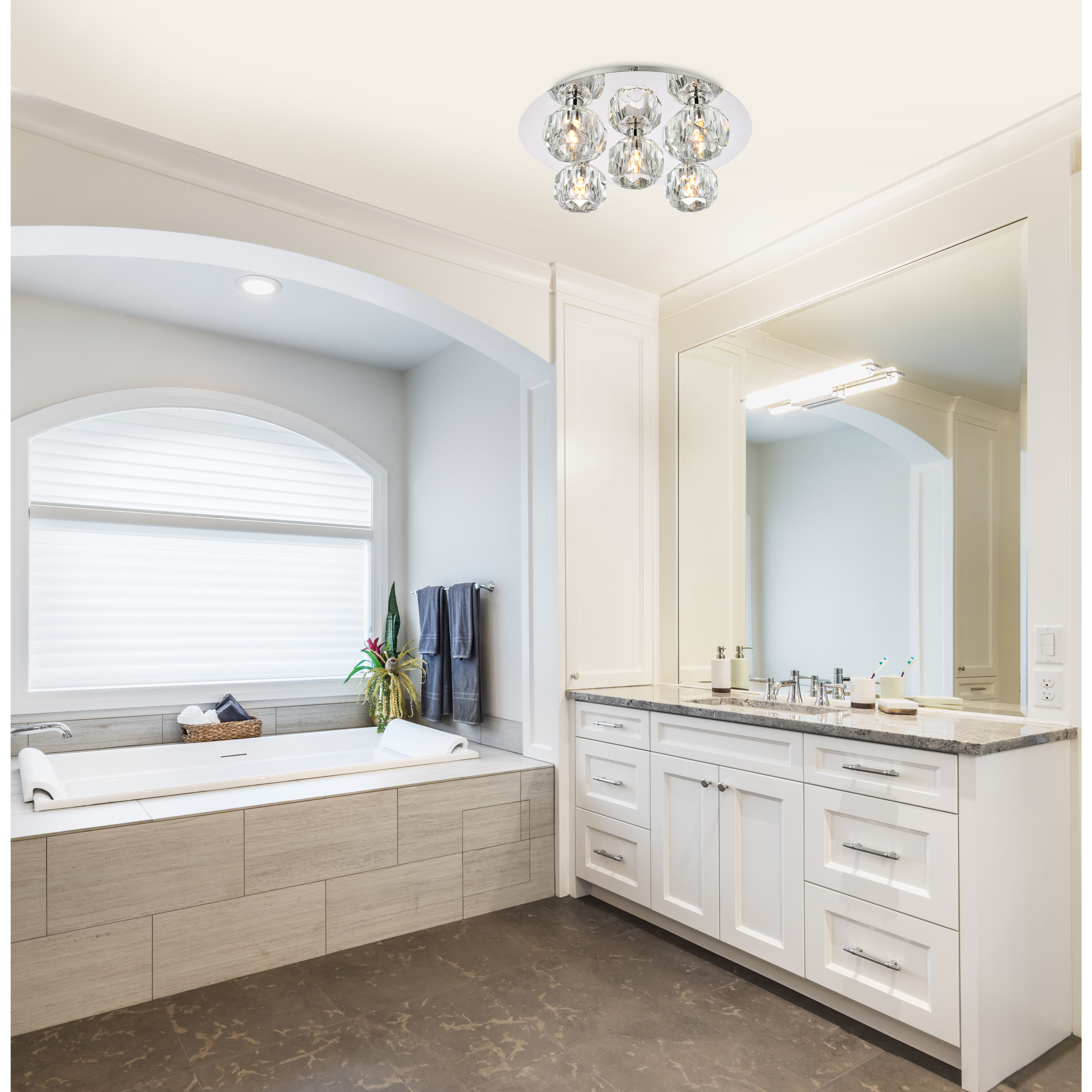 Graham 5 Light 16 inch Chrome Flush Mount Ceiling Light