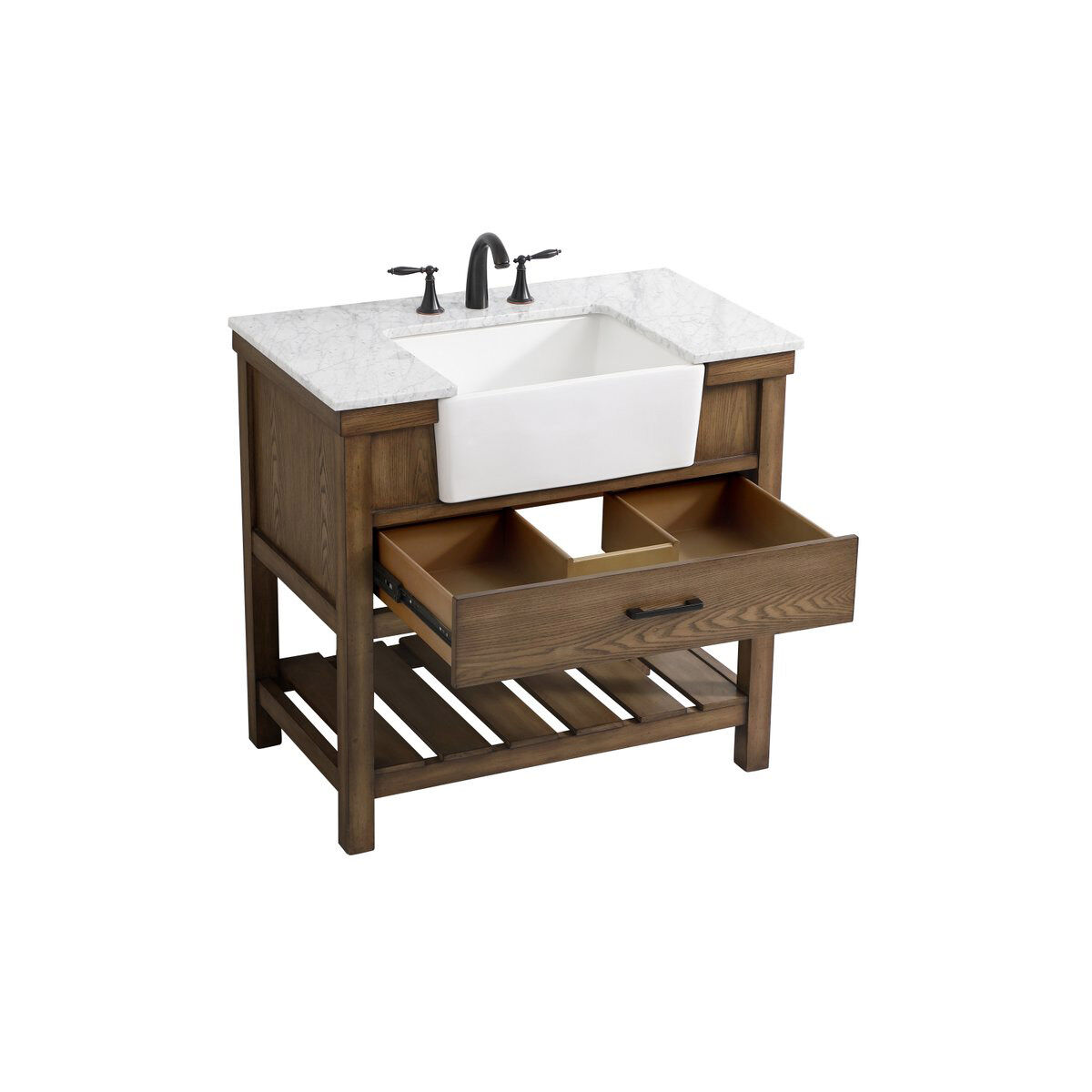 Clement 36 X 22 X 34.13 inch Driftwood Bathroom Vanity Cabinet