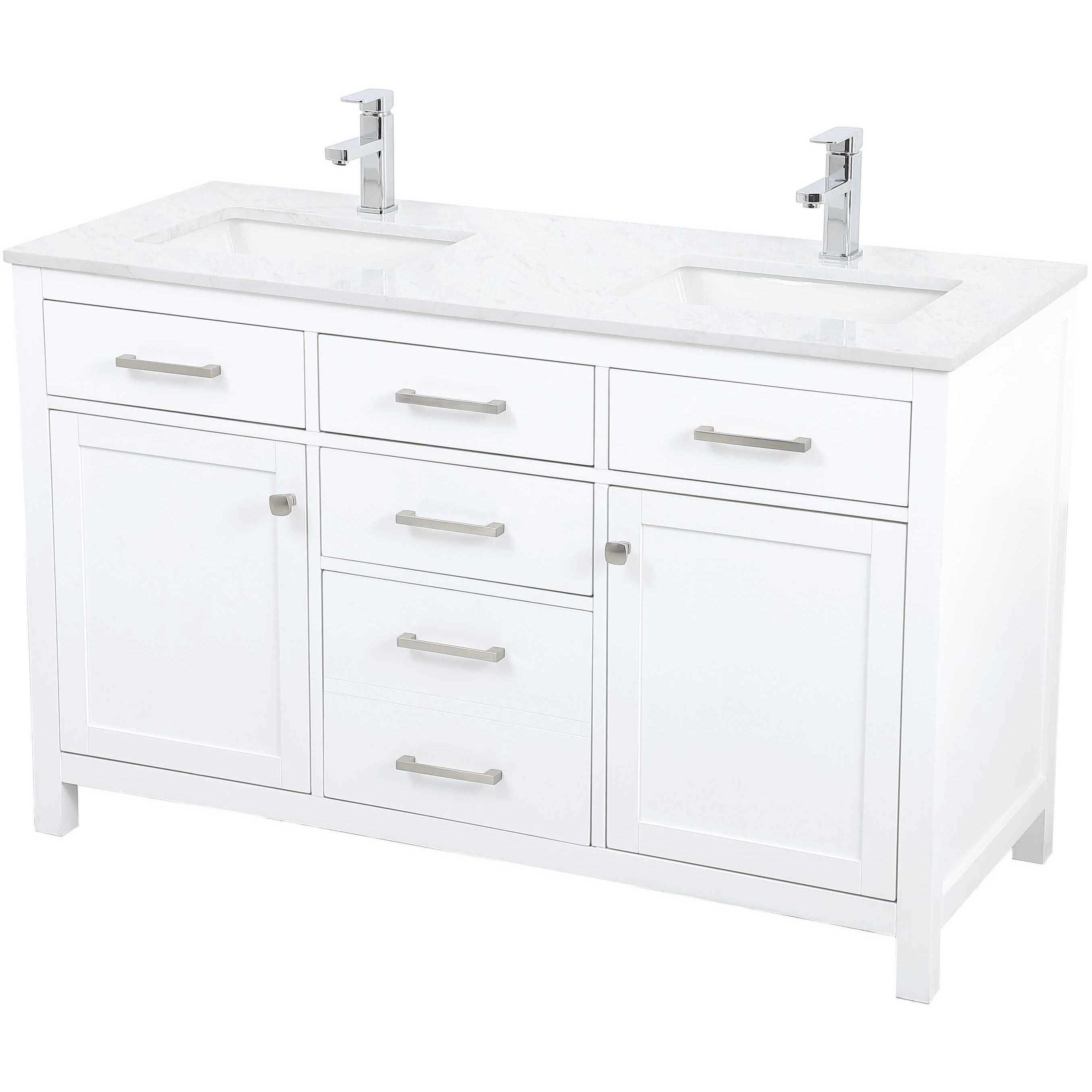 Lewis 54 X 22 X 34 inch White Vanity Sink Set
