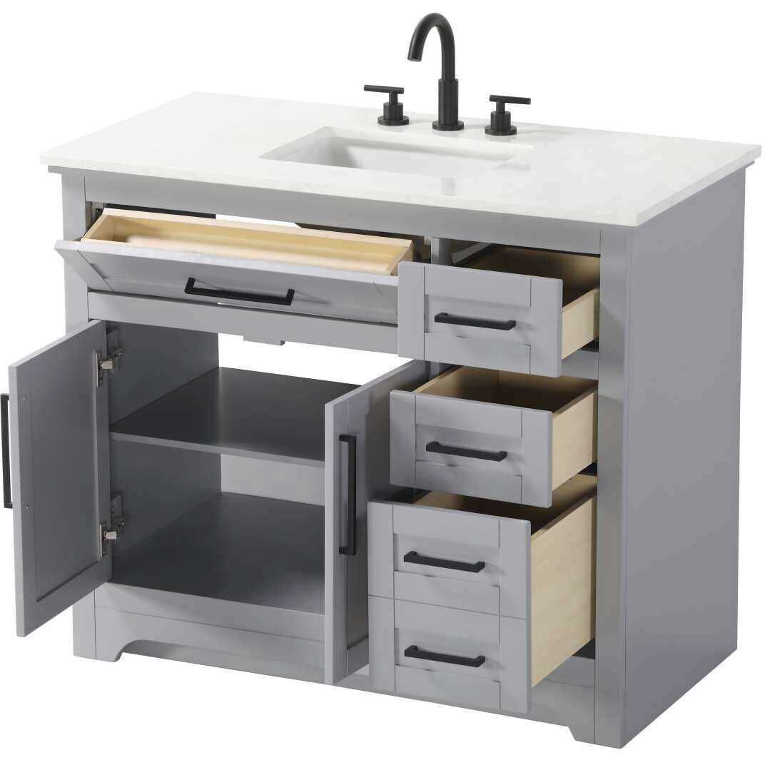 Remington 42 X 35 inch Grey Bathroom Vanity Cabinet