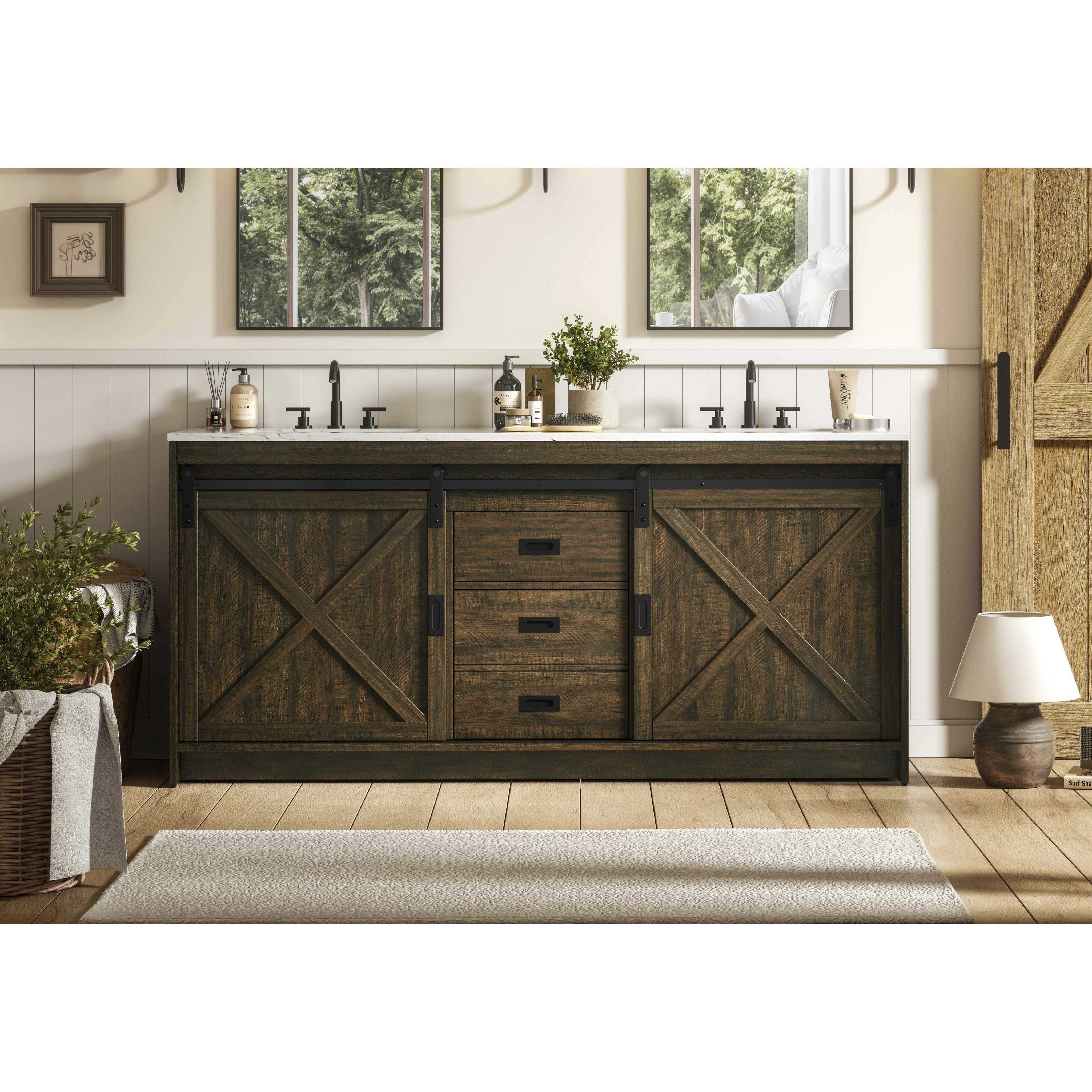 Austin 72 X 34 inch Expresso Bathroom Vanity Cabinet