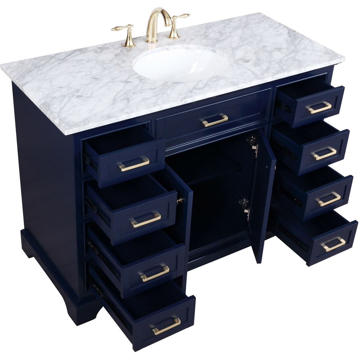 Americana 48 X 22 X 35 inch Blue Vanity Sink Set