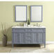Park Avenue 60 X 35 inch Grey with Carrara White Marble Vanity Set in Gray