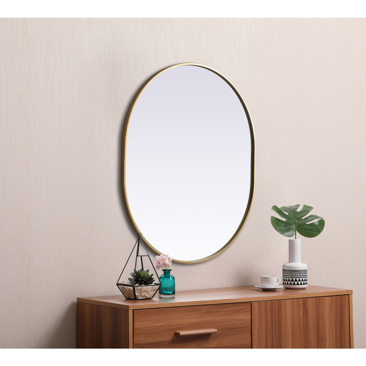 Asha 36 X 30 inch Brass Mirror in 30 x 36