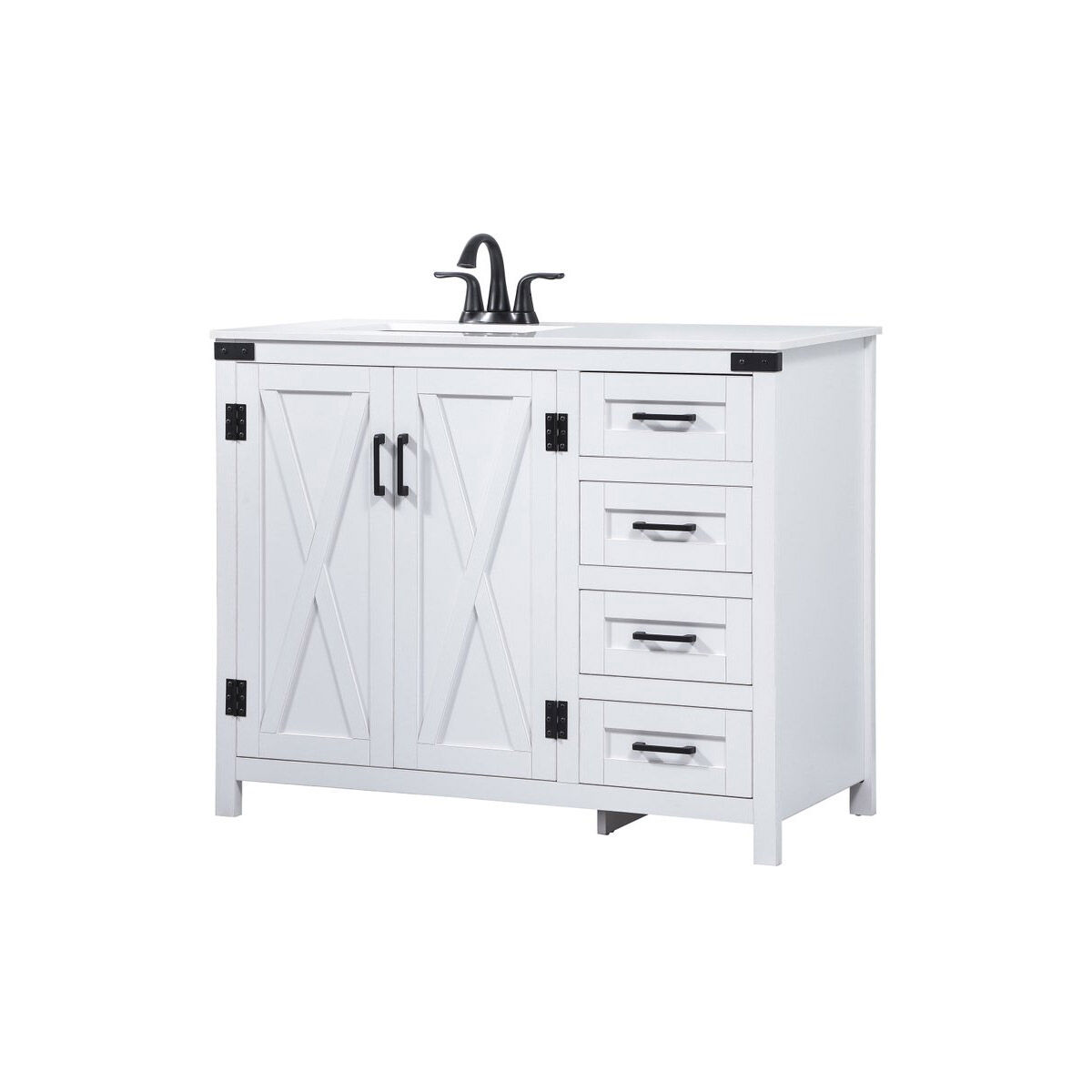Grant 42 X 19 X 34 inch White Vanity Sink Set