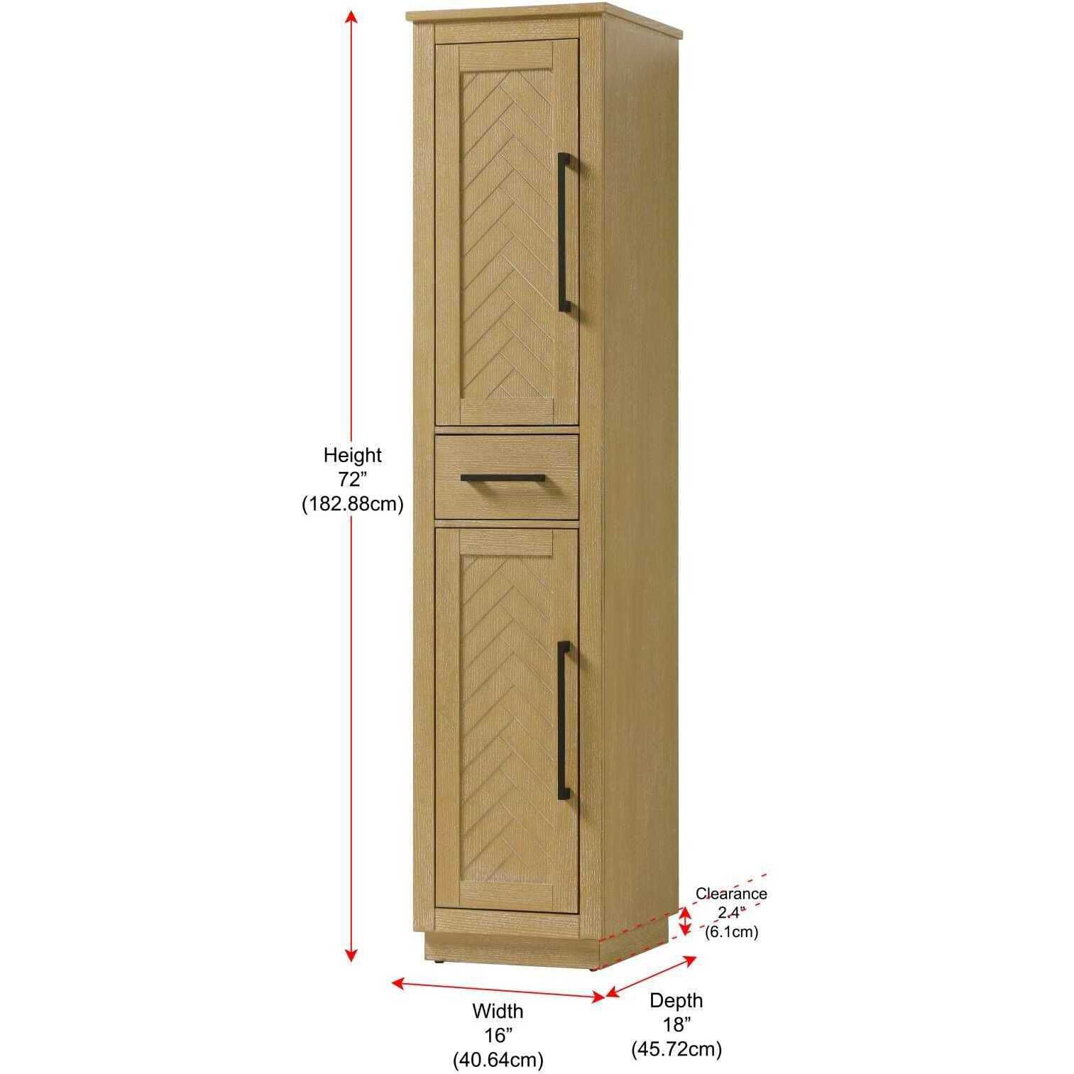 Chase Linen Oak Bathroom Storage Cabinet