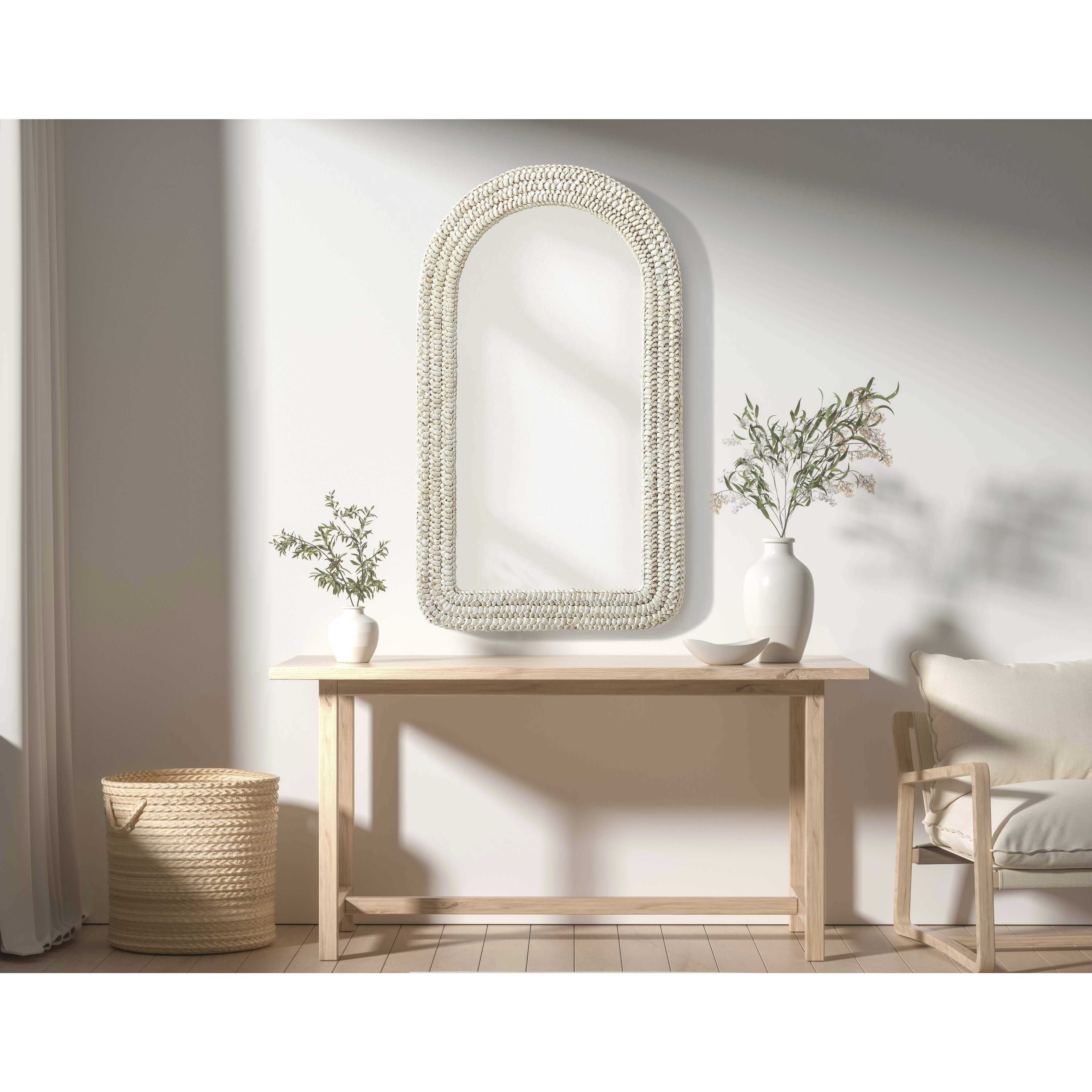 Marlowe 42 X 24 inch Linen White Mirror