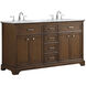 Americana 60 X 35 inch Teak with Carrara White Marble Vanity Set