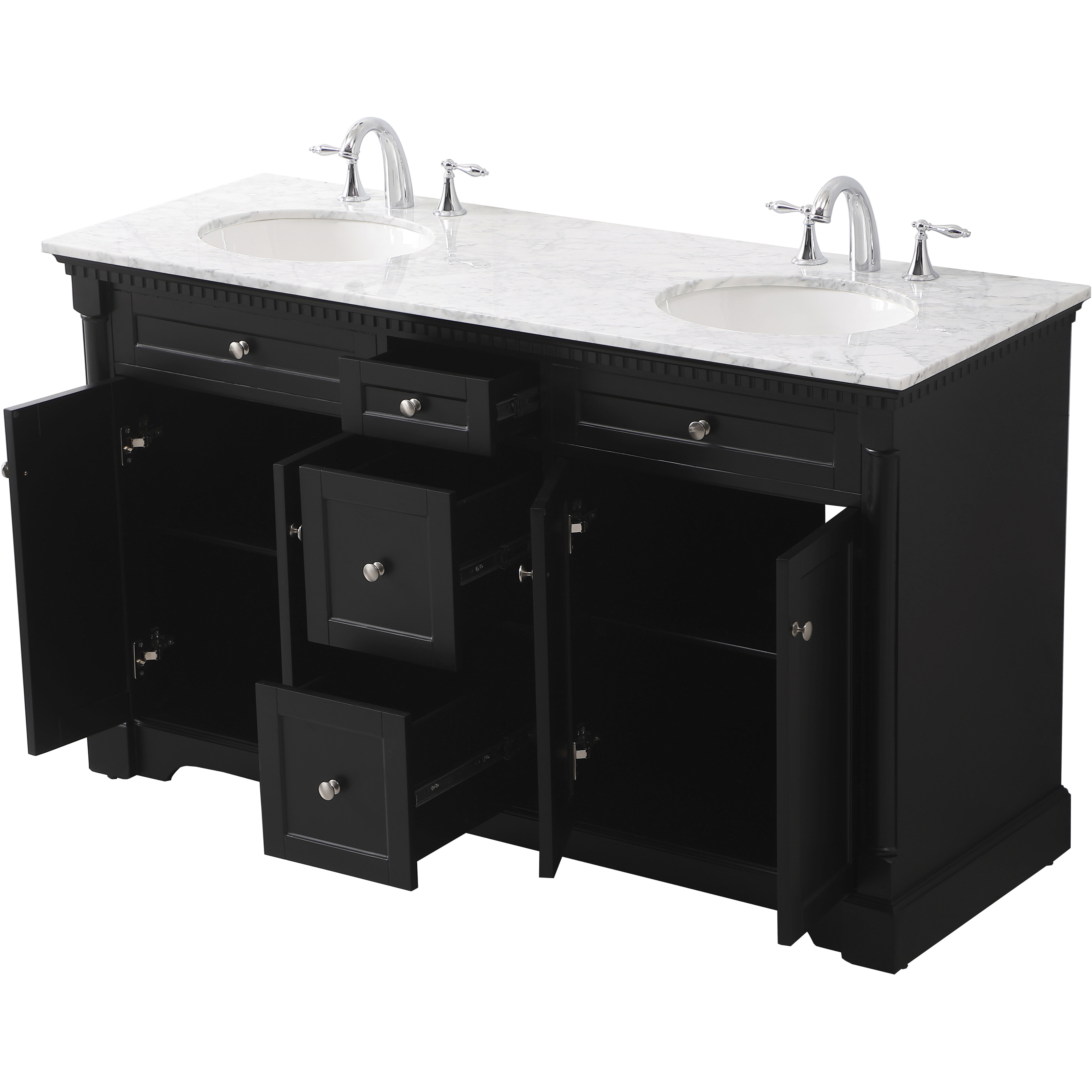 Clarence 60 X 22 X 35 inch Black Vanity Sink Set