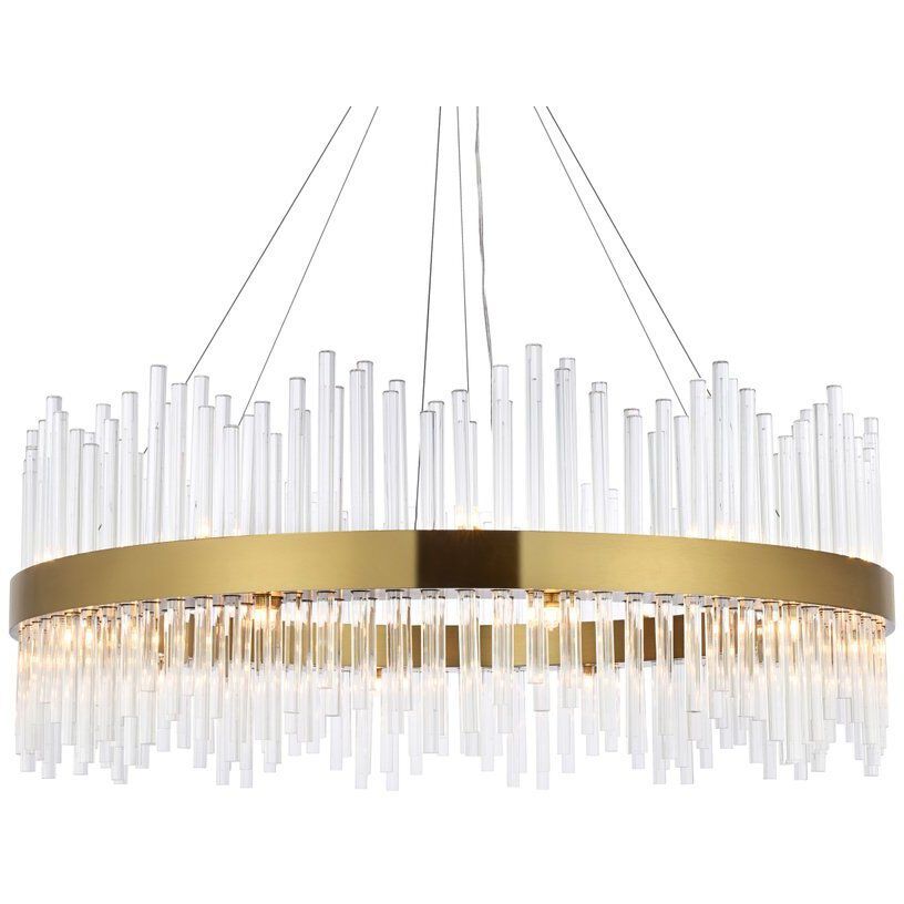 Dallas 20 Light 36 inch Satin Gold Chandelier Ceiling Light
