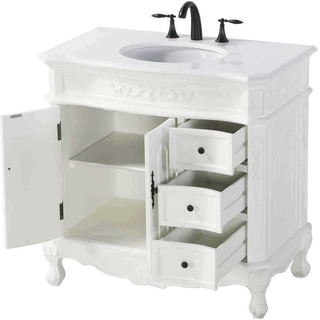 Danville 36 X 36 inch Antique White Bathroom Vanity Cabinet
