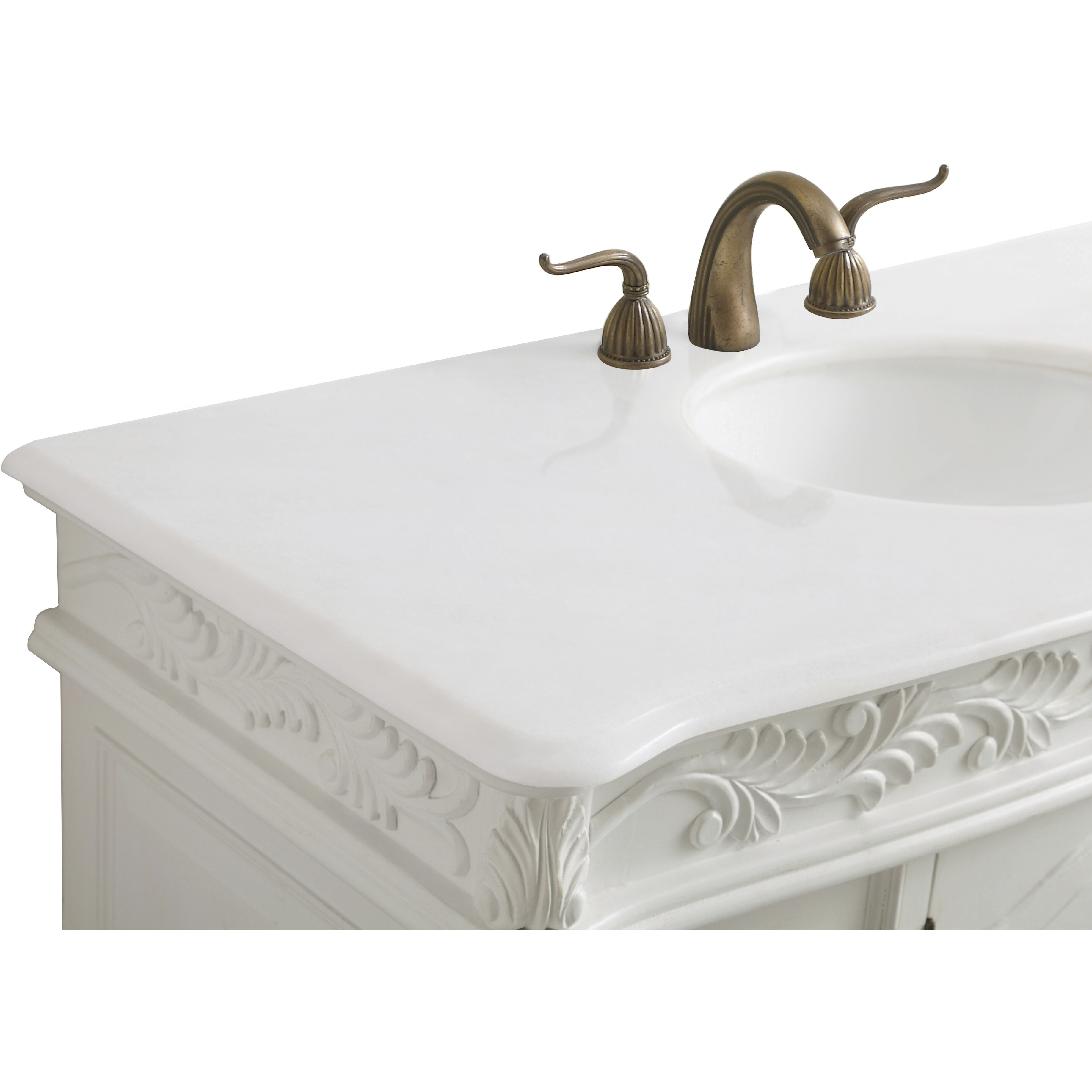 Bordeaux 48 X 22 X 36 inch Antique White Vanity Sink Set