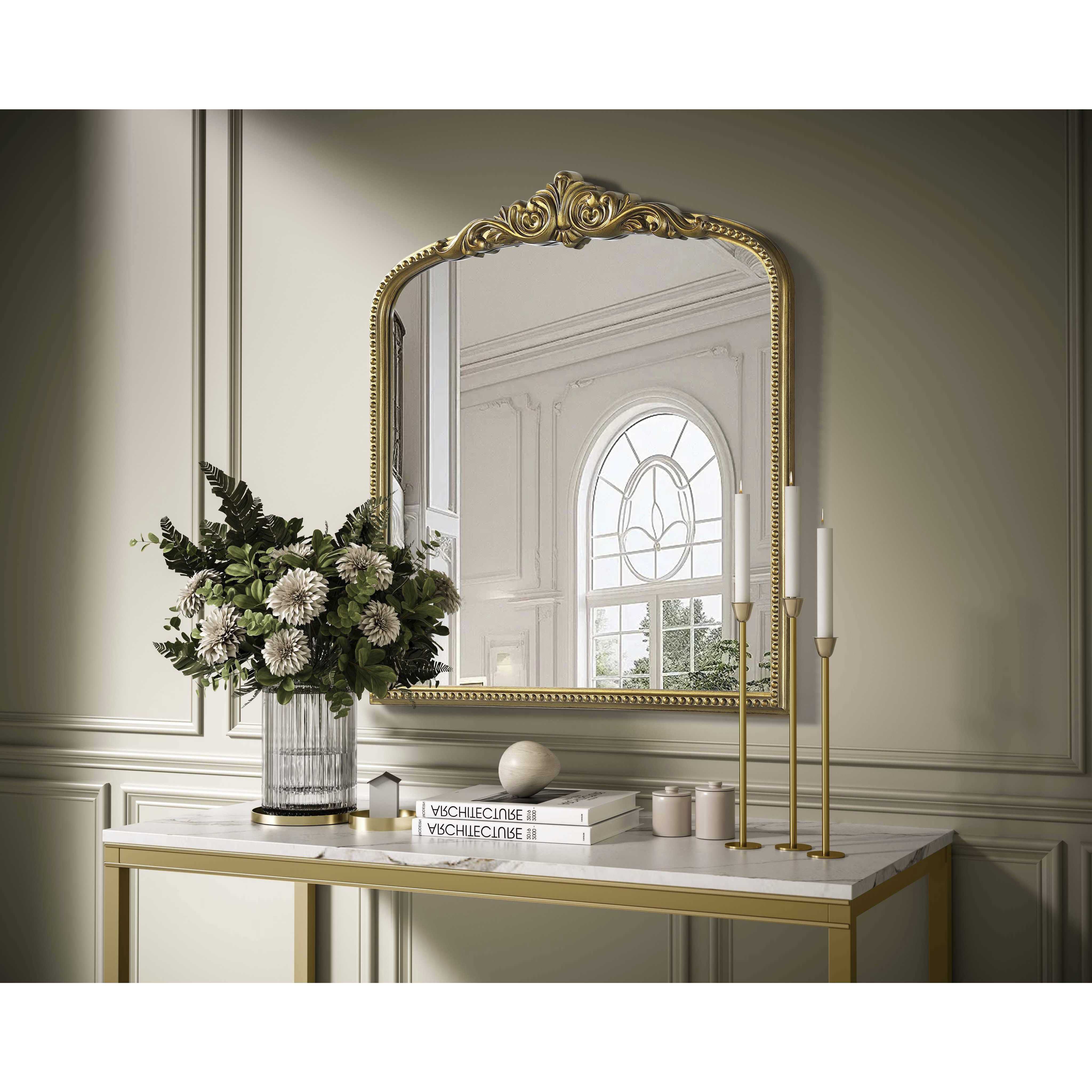 Naomi 36 X 33 inch Antique Brass Mirror