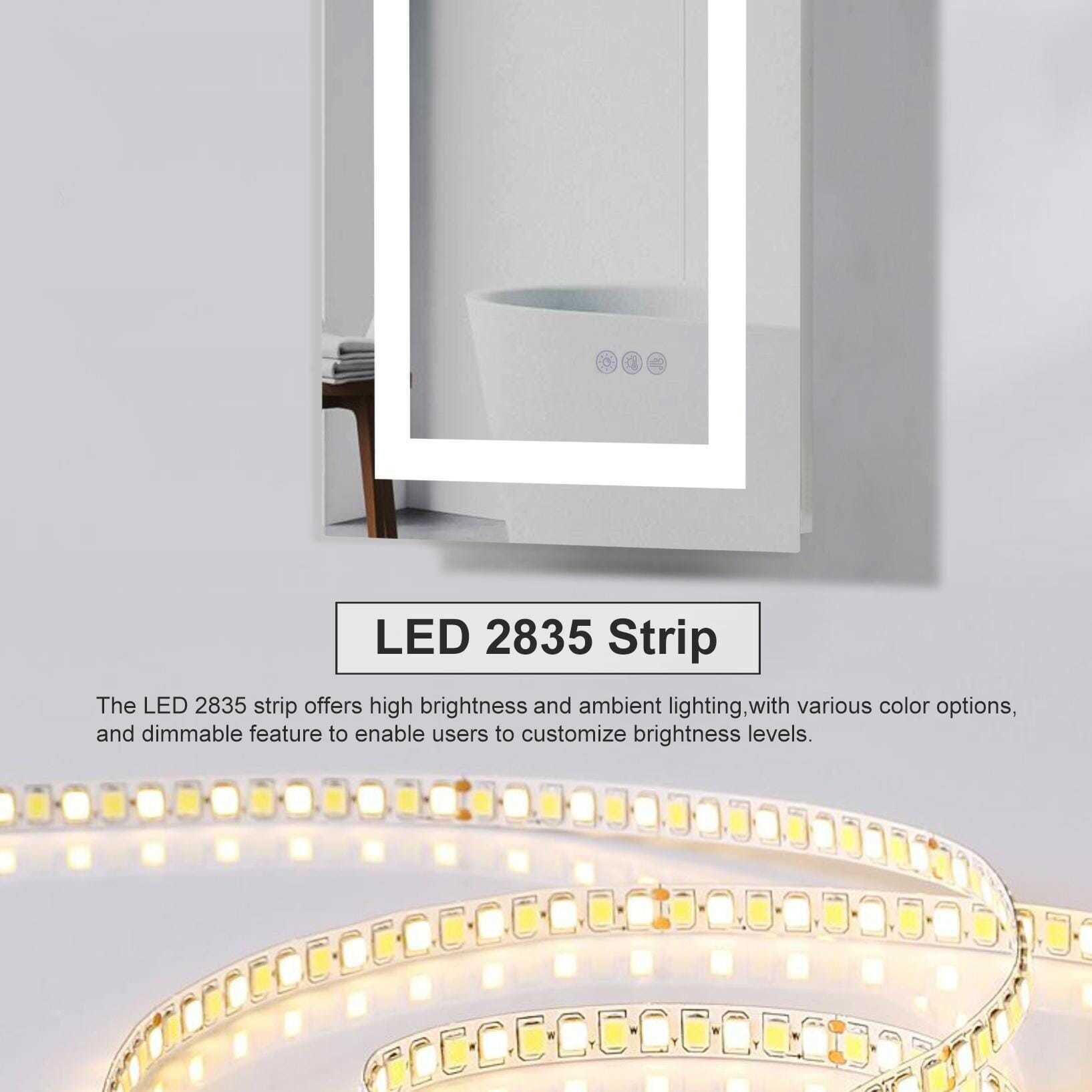 Riven 30 X 27 inch White LED Mirror
