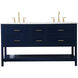 Sinclaire 60 X 22 X 34 inch Blue Vanity Sink Set