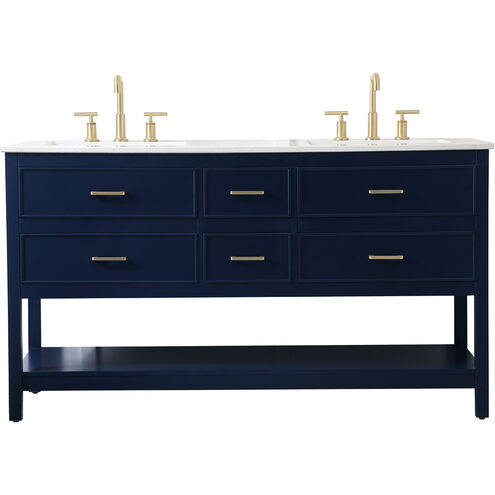 Sinclaire 60 X 22 X 34 inch Blue Vanity Sink Set