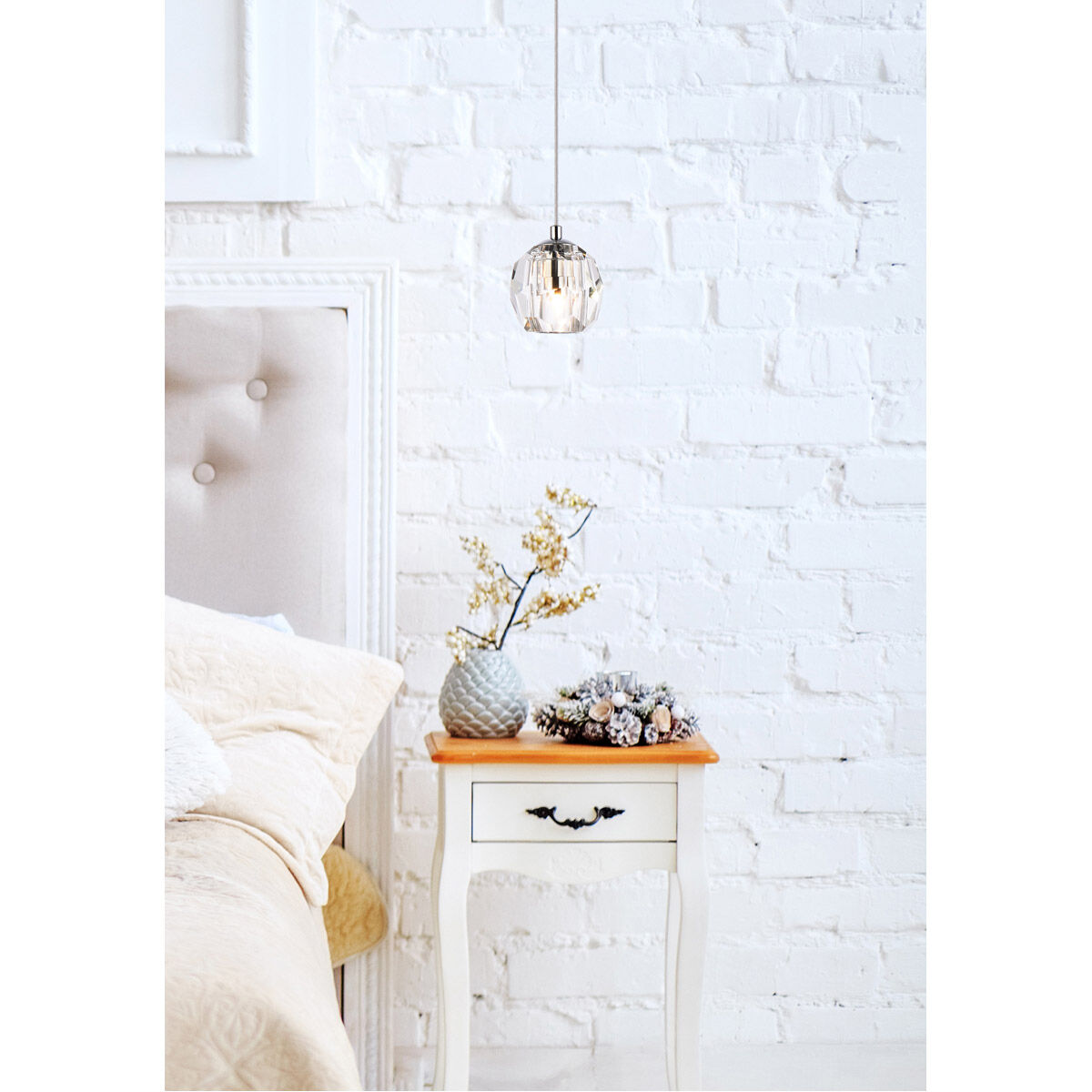 Eren 1 Light 5.5 inch Chrome Pendant Ceiling Light